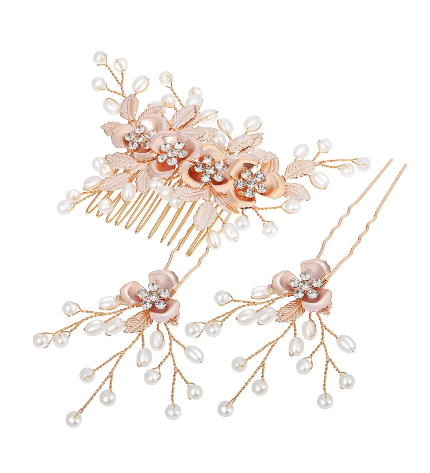 FOMIYES 1 Set Leaf Pearl Hairpin Hairpins Prom Hair Comb Clip Bridesmaid Side Combs Decorative Hair Combs Hair Side Combs for Women Hair Accessories for Women Hair Combs for Women Metal - Buy Online on GoSupps.com