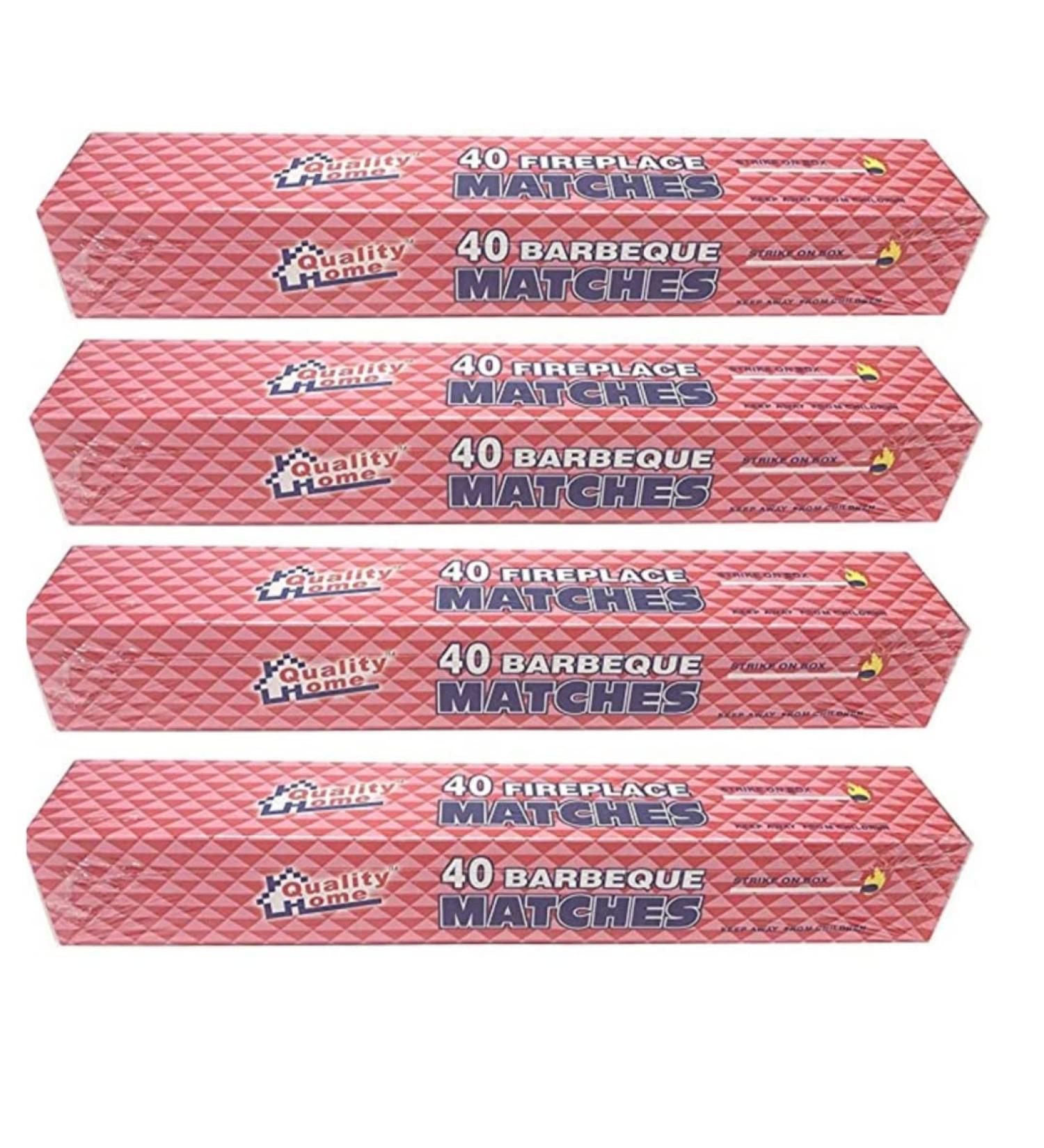 Long Reach Fireplace Matches - 160 Matches - 4 Boxes | Perfect for Lighting Fires Safely - Buy Online on GoSupps.com