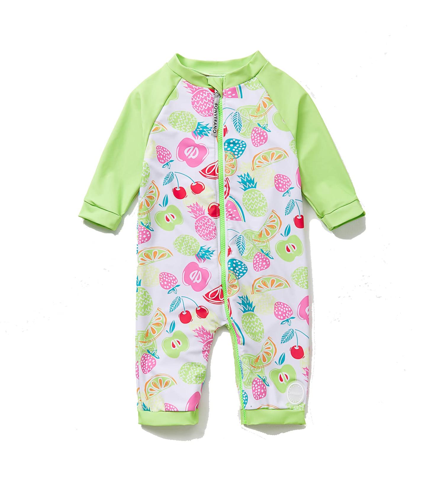BONVERANO Baby Girls Swimsuit with UPF 50+ Sun Protection - Fruit Print - 9-12 Months - Buy Online on GoSupps.com