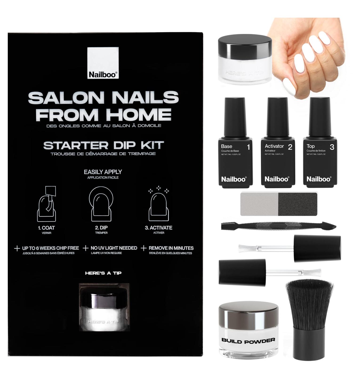 Nailboo Premium Dip Nails Starter Kit - DIY At Home Manicure | No UV Lamp Needed | Includes Dipping Powder and Essentials | For Beginners & Professionals - Buy Online on GoSupps.com