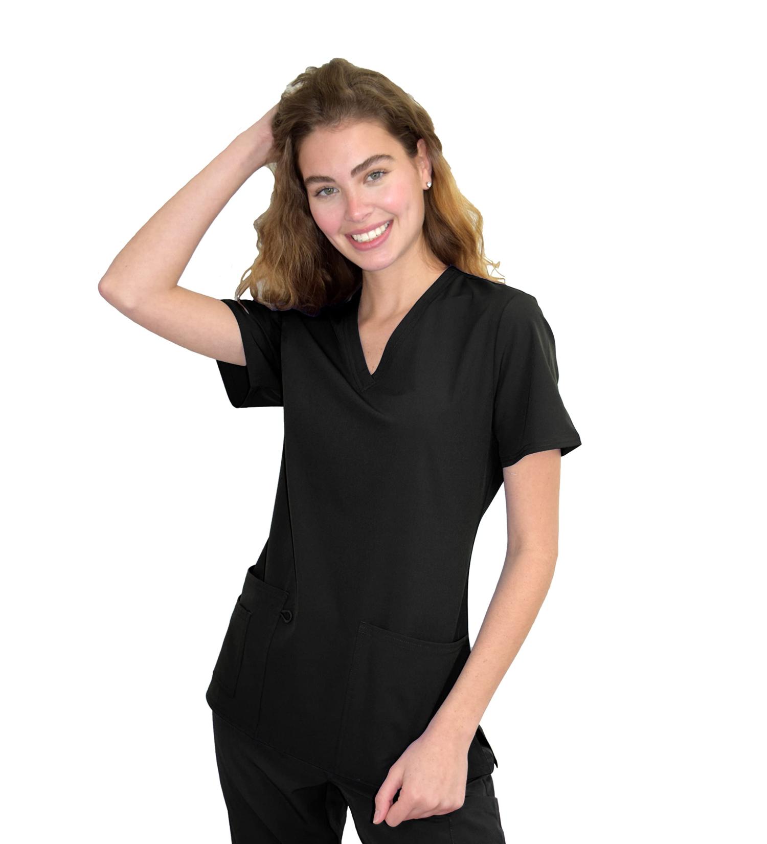 Women's Medical Nursing V-Neck Scrub Top - GT Performance - Medium - Black - Buy Online on GoSupps.com