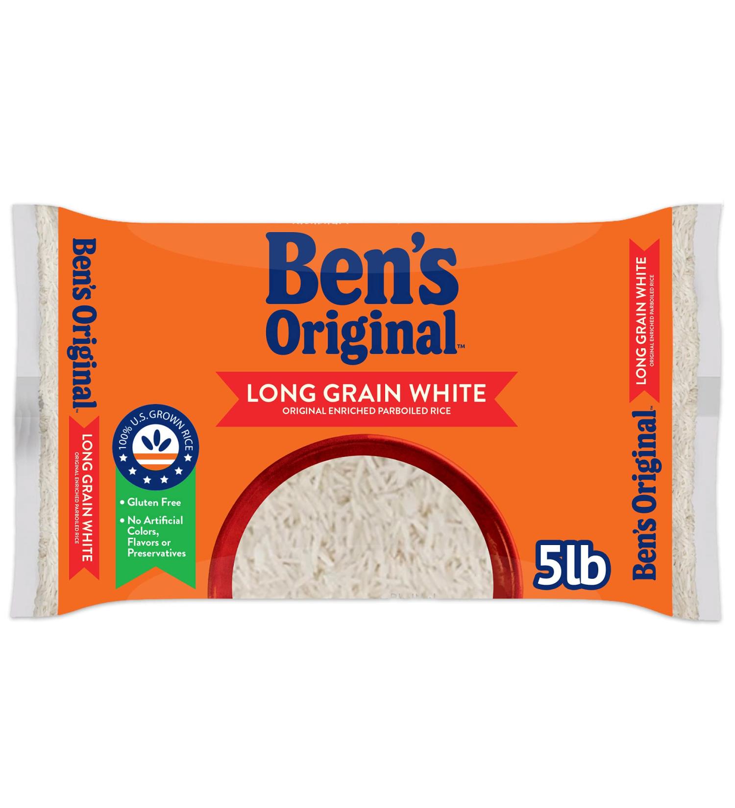 BEN'S ORIGINAL Enriched Long Grain White Parboiled Rice - 5 lb Bag - Buy Online on GoSupps.com