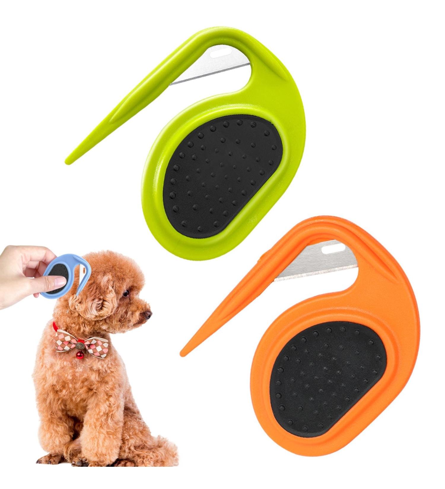 2PC Pet Grooming Knife Set for Long-Haired Cats - Dematting & Knot Comb Tool - Effective Removal of Cat Knots - Buy Online on GoSupps.com