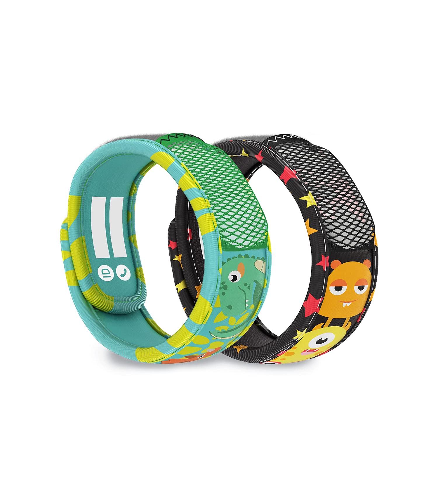 PARA'KITO Kids Mosquito Repellent Pack - 2 Wristbands & 2 Refills Monster/Green Dinosaur - Buy Online on GoSupps.com