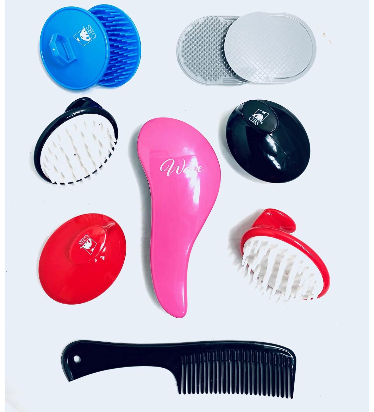 10 PCS G.B.S Detangling Shower Scalp Hair Brush & Comb Set - Portable Shampoo Massager for Wet & Dry Hair - Travel Size for Men, Women & Kids - Reduce Dandruff - Professional Quality - Buy Online on GoSupps.com