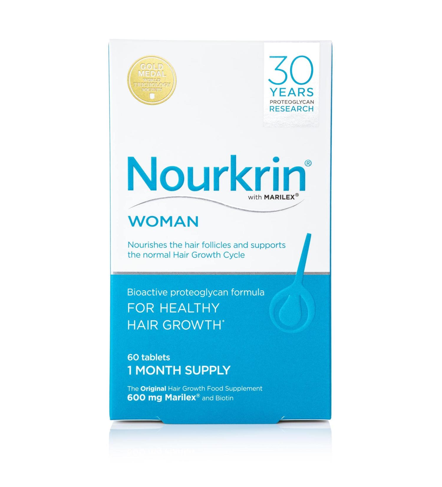 Nourkrin Woman 60 Tablets - 1 Month Supply | Hair Growth Supplement - Buy Online on GoSupps.com