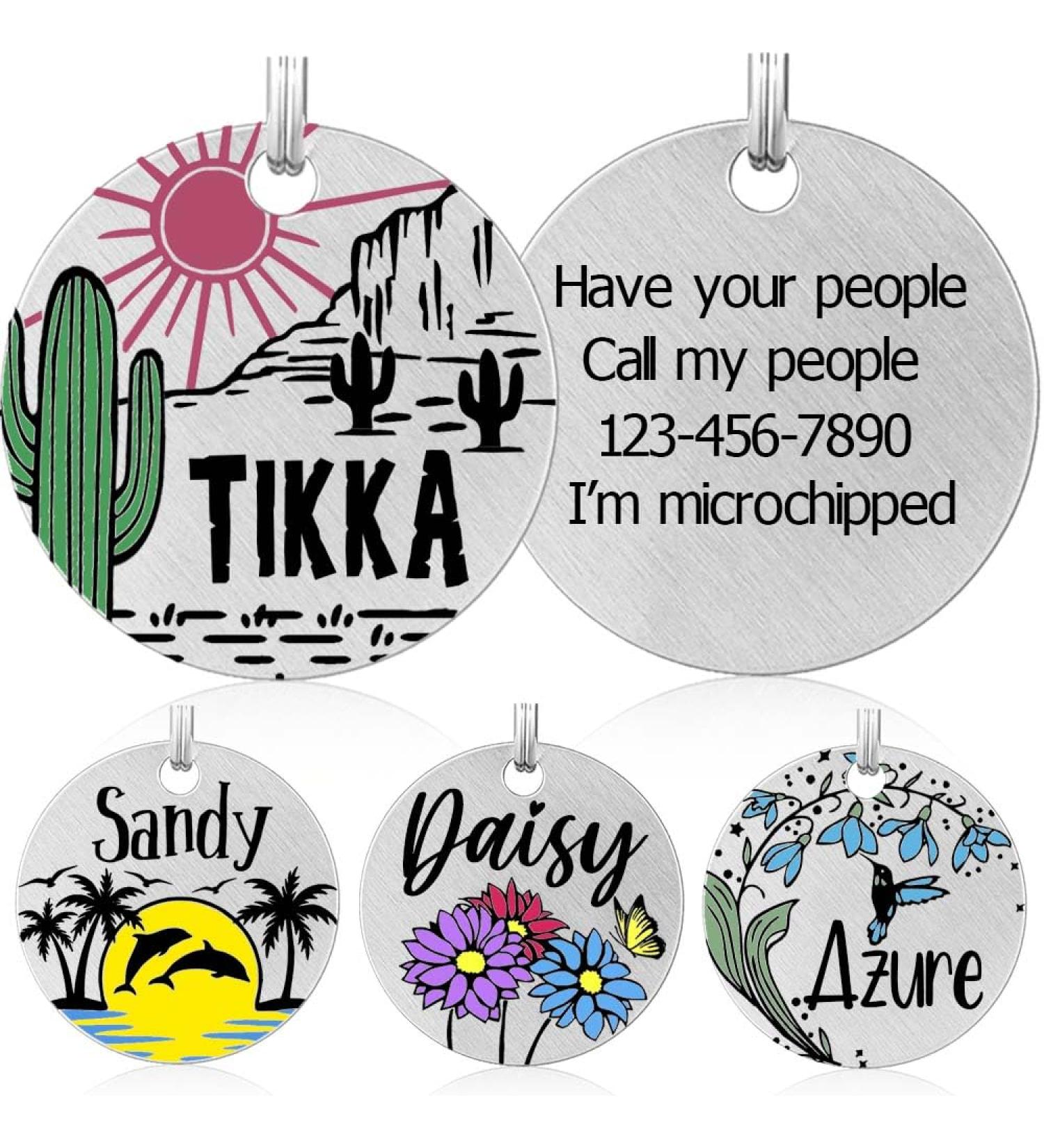 Personalized Stainless Steel Dog Tags | Engraved Animal Brands for Dogs & Cats | Custom Name Signs - Buy Online on GoSupps.com