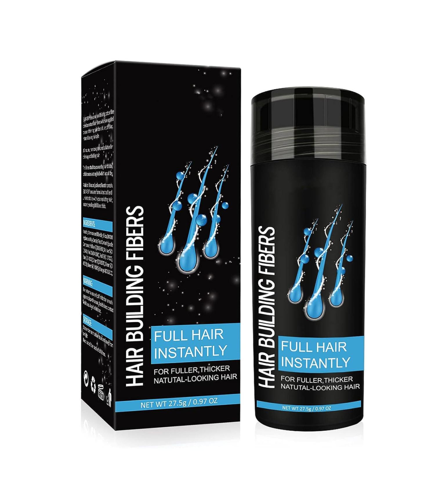 Professional Quality Black Hair Building Fibers Powder for Thinning Hair - Medium Brown - Hair Loss Concealer for Men and Women - Buy Online on GoSupps.com