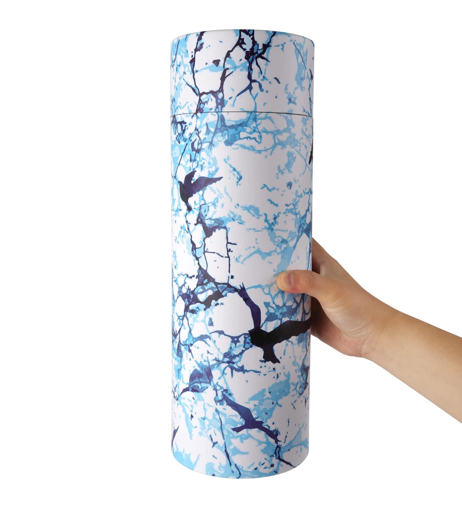 Resting Light Scatter Tube for Ashes - Adult Large Urn for Human Ashes - Cremation Funeral Burial Keepsake - Cardboard Soaring Birds Design - Buy Online on GoSupps.com