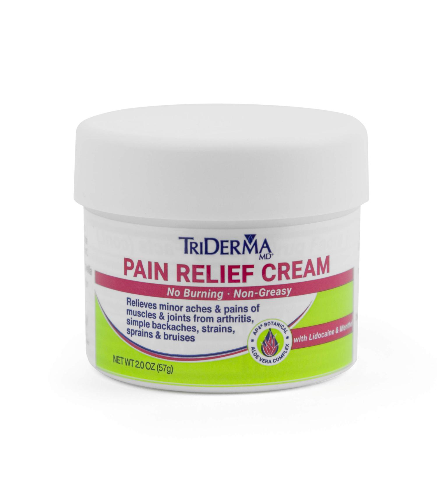TriDerma Pain Relief Cream Maximum Strength - Heel, Foot, Back, Neck, Arthritis, Muscle, Nerve Pain Relief - 2oz Jar - Buy Online on GoSupps.com