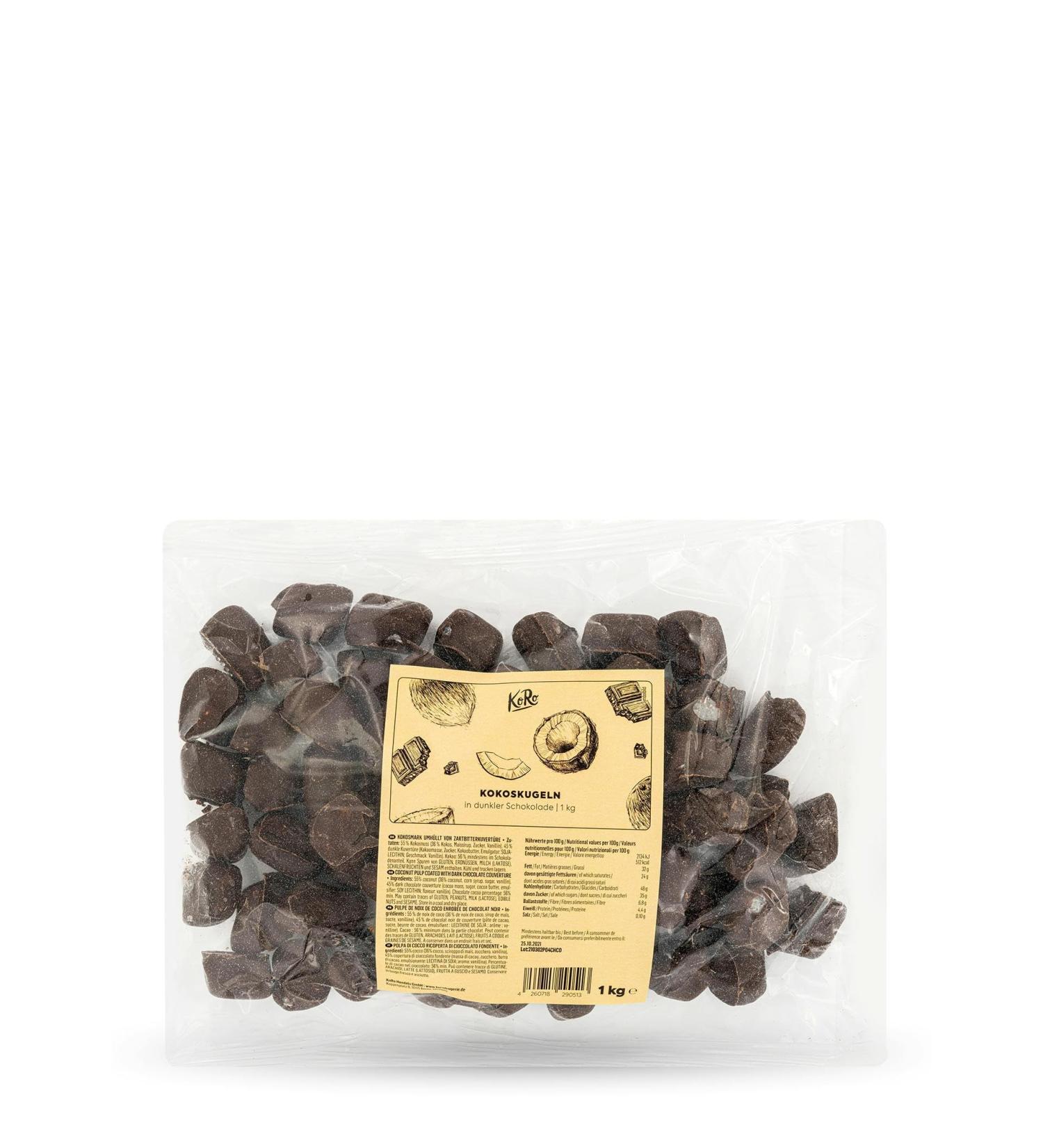 KoRo - Coconut balls coated with dark chocolate 1 kg - Buy Online on GoSupps.com