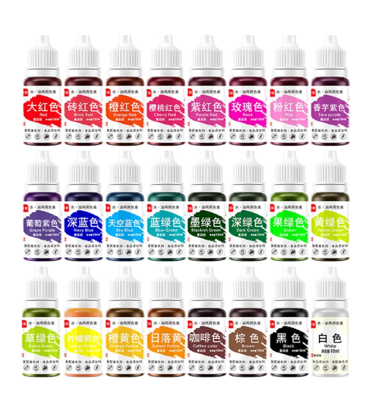 Food Coloring Liquid Set - Food-grade Liquid Baking Compound Colorant Practical Food Coloring Tasteless Edible Food Dye 25 Colors Vibrant Icing Colors for Cream Cake Decoration 10ml - Buy Online on GoSupps.com