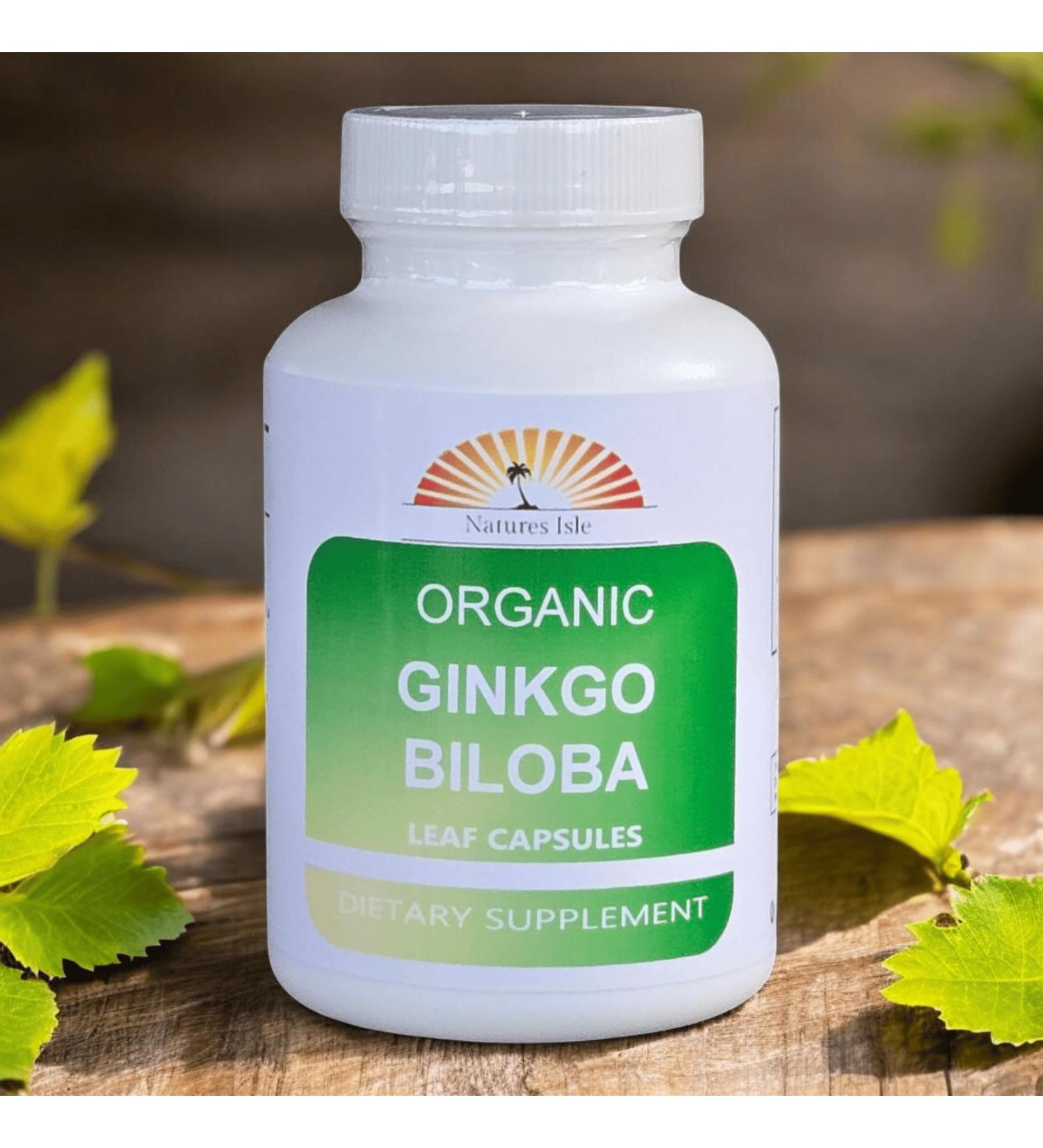 Organic Ginkgo Biloba Leaf Capsules (500mg Each) - 30 Count