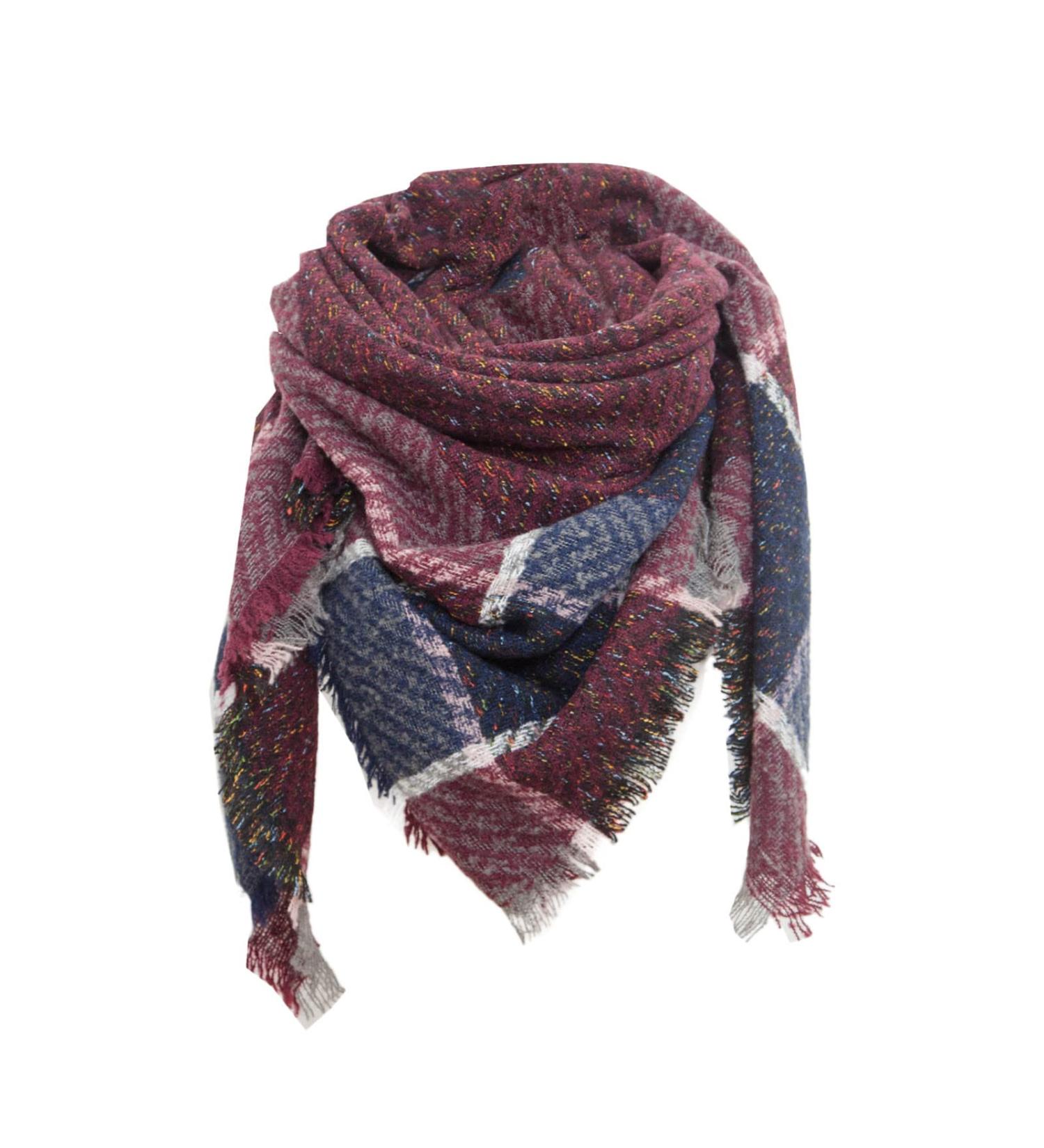 High-Quality Ladies Warm Poncho Cape & Triangle Scarf - Autumn Winter Must-Have in Wine - Buy Online on GoSupps.com