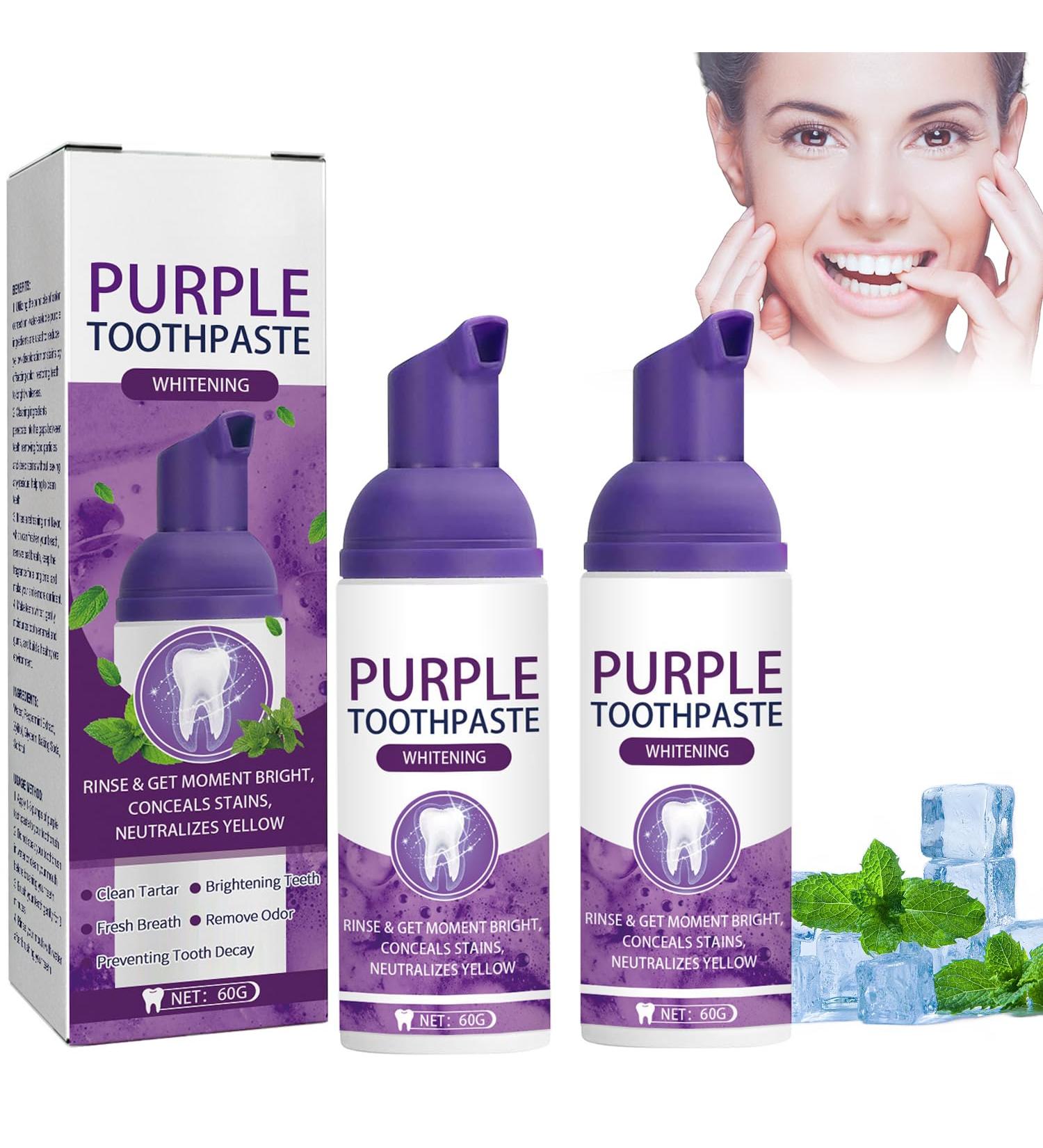 Lila Toothpaste for White Teeth - Purple Tooth Whitening Paste 60g (2-Pack) | Fresh Breath & Stain Removal - Buy Online on GoSupps.com