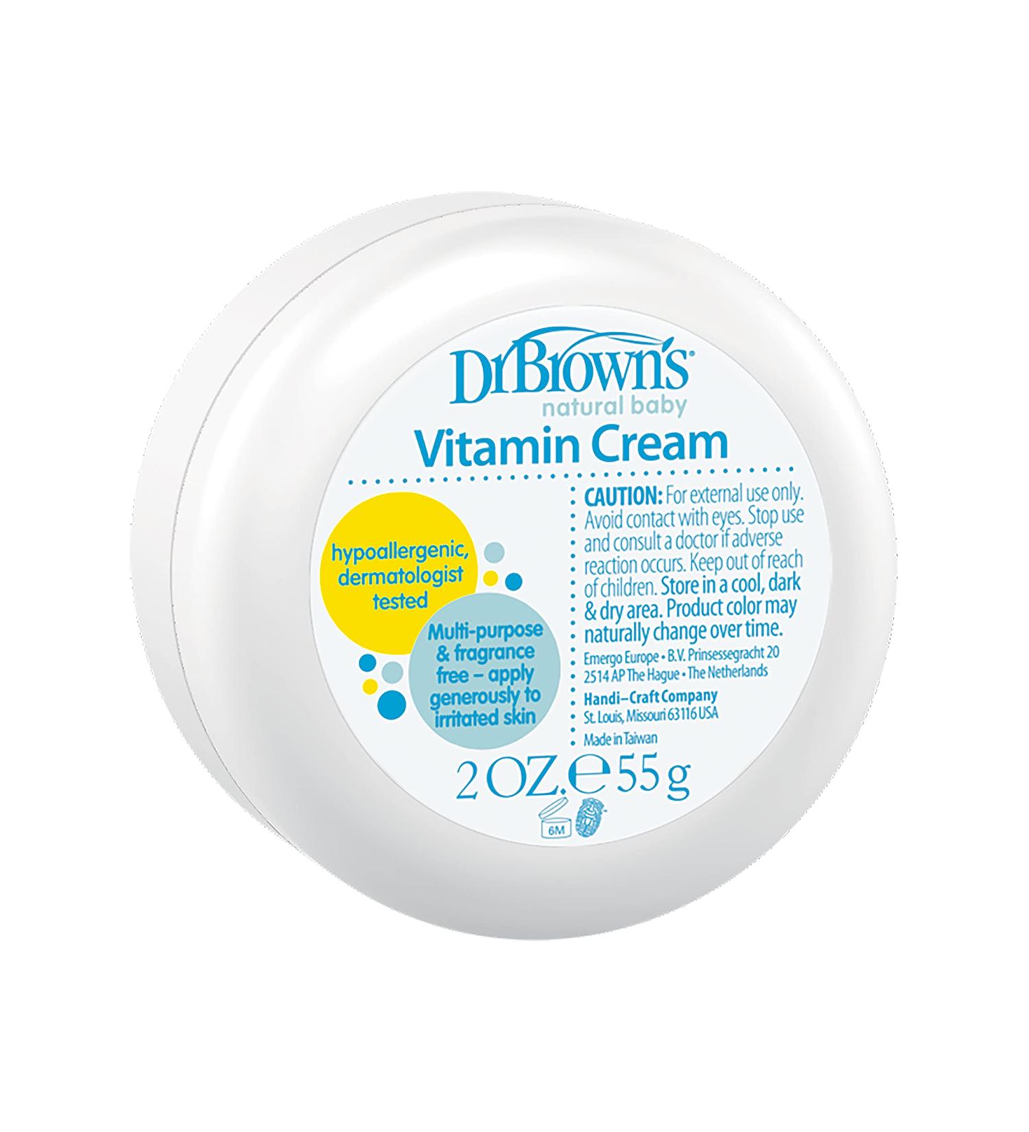 Dr. Brown's All Natural Hypoallergenic Vitamin Baby Cream - 2oz Fragrance-Free Multipurpose Moisturizer for Infants - Buy Online on GoSupps.com