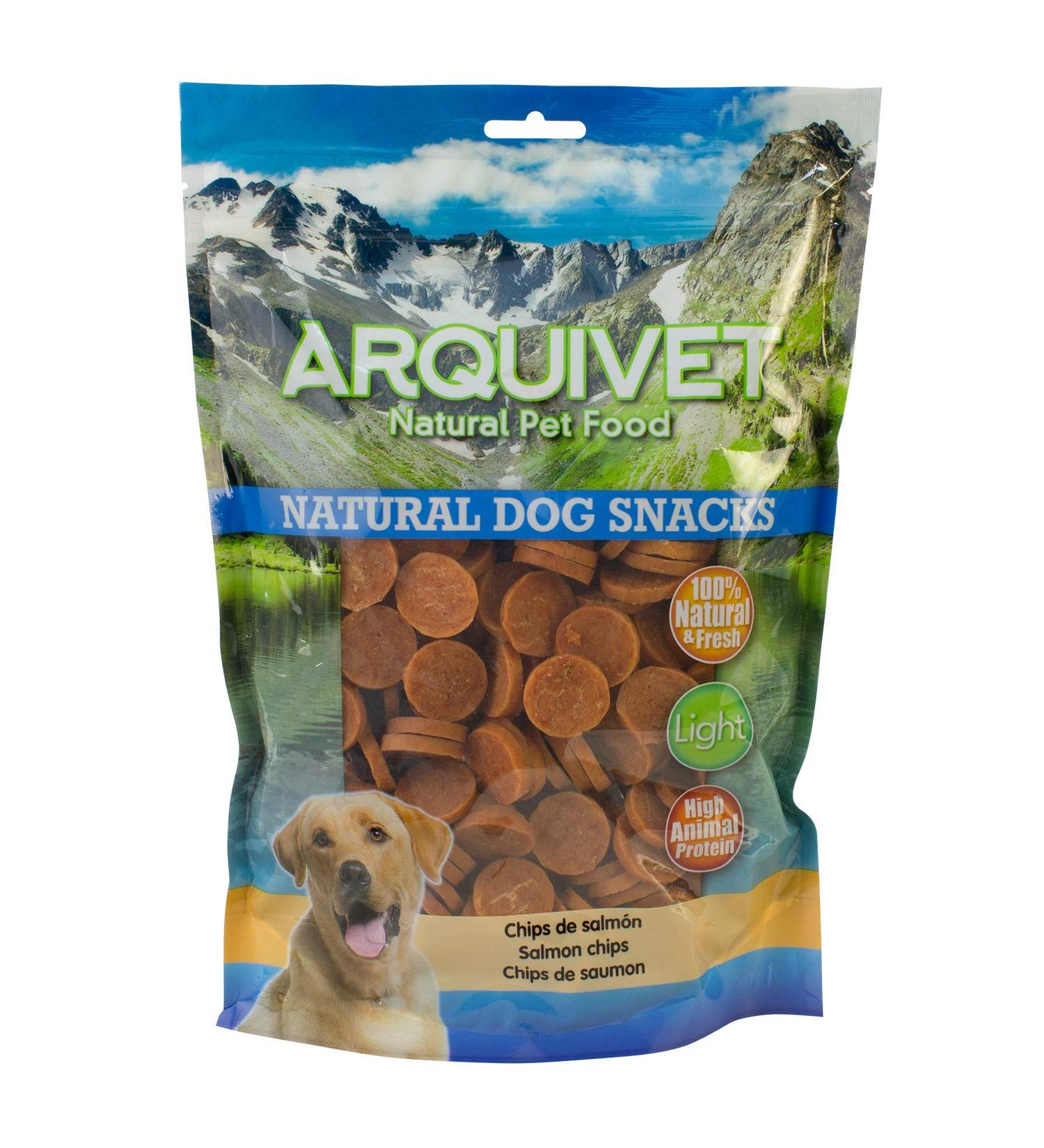 ARQUIVET Salmon Chips 1 Kg - 100% Natural Dog Snacks - Chuches Prizes Candies Canine Rewards - Buy Online on GoSupps.com