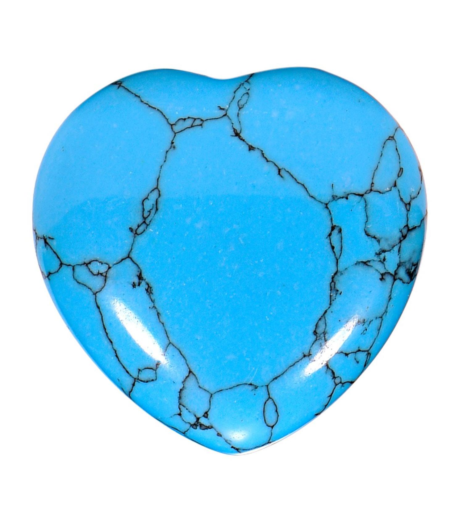 Morella Gemstone Heart Lucky Charm - 3cm Turquoise Stone in Velvet Bag | International Shipping - Buy Online on GoSupps.com