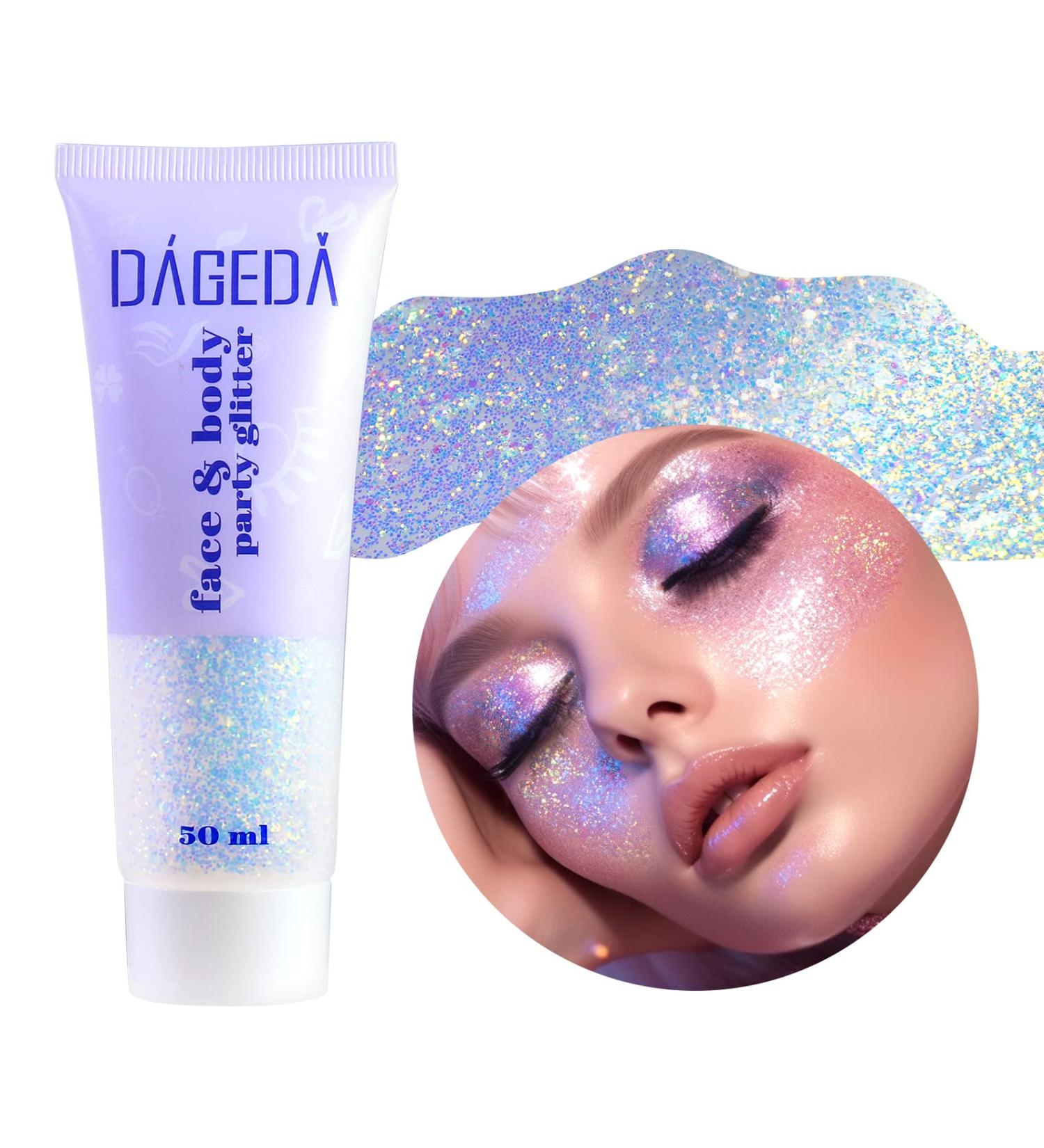 Buy Prreal Body Glitter Gel 50ml - Holographic Face & Body Sequins Chunky Glitter for Makeup Festival Ready Phantom Blue - Buy Online on GoSupps.com