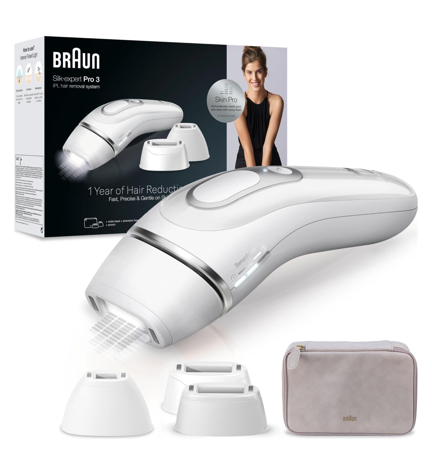 Braun IPL Silk Expert Pro 3 Hair Removal Device for Women - Effective Laser Alternative 3 Attachments Made in Germany PL3230 - Shop Now! - Buy Online on GoSupps.com