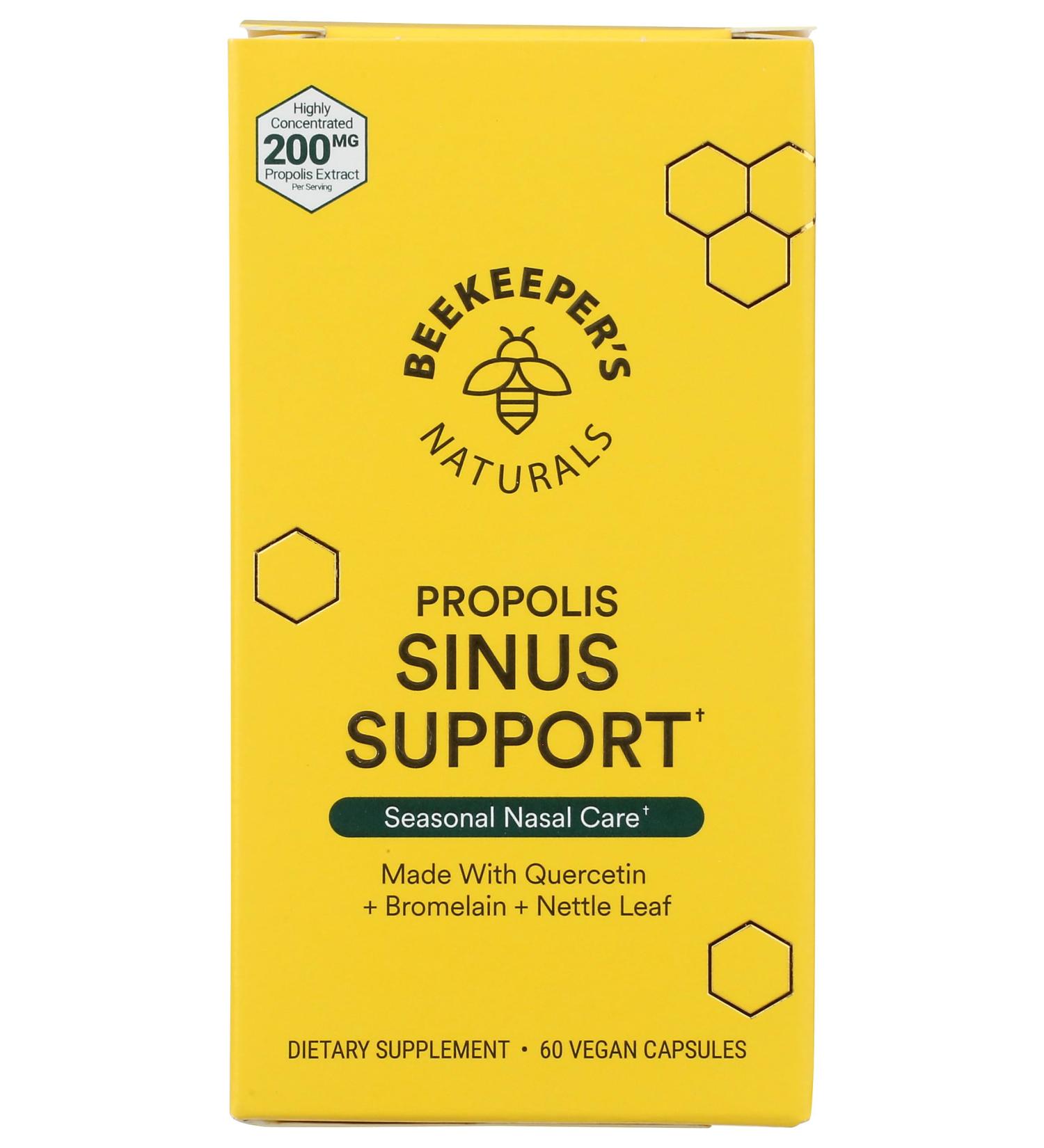 Beekeepers Naturals Propolis Sinus Support - Natural Immune Boost | 60 CT - Shop Internationally - Buy Online on GoSupps.com