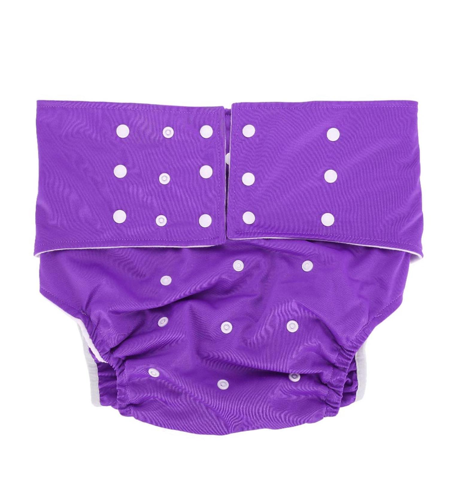 Washable Adult Diaper for Incontinence Care | Adjustable & Easy-Dry Pocket Cloth Diaper (Violet) - Buy Online on GoSupps.com