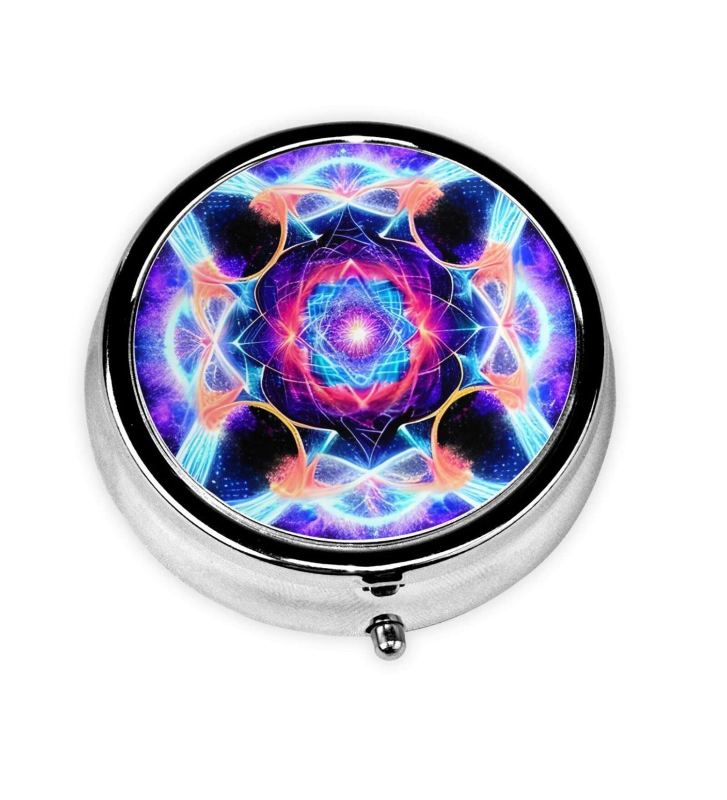 Four Dimensional Round Pill Box Organizer - Portable 3 Compartment Travel Pill Box for Easy Medication Management - Buy Online on GoSupps.com