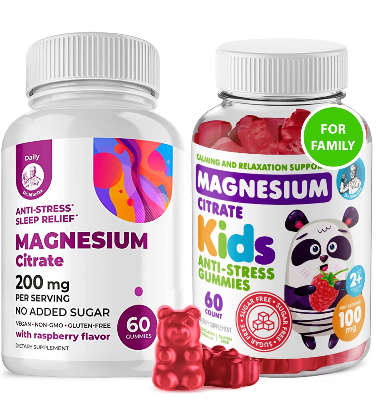 Kids Magnesium 60 Count and Magnesium 60 Count Gummies Sugar-Free - Calm Magnesium Gummies Supplement for Children Sugar-Free Magnesium Calm Chews for Kids & Adults - Buy Online on GoSupps.com