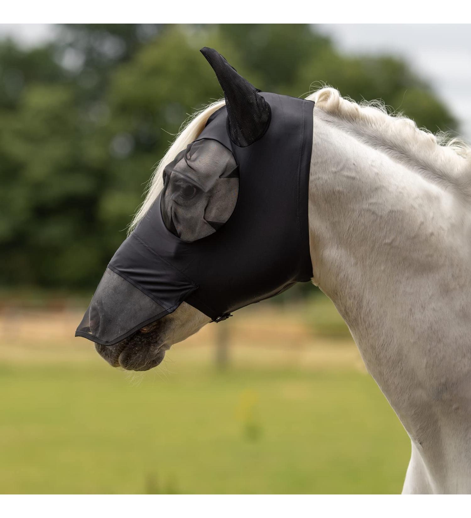 BUSSE fly mask TWIN FIT FLEXI PLUS thoroughbred black