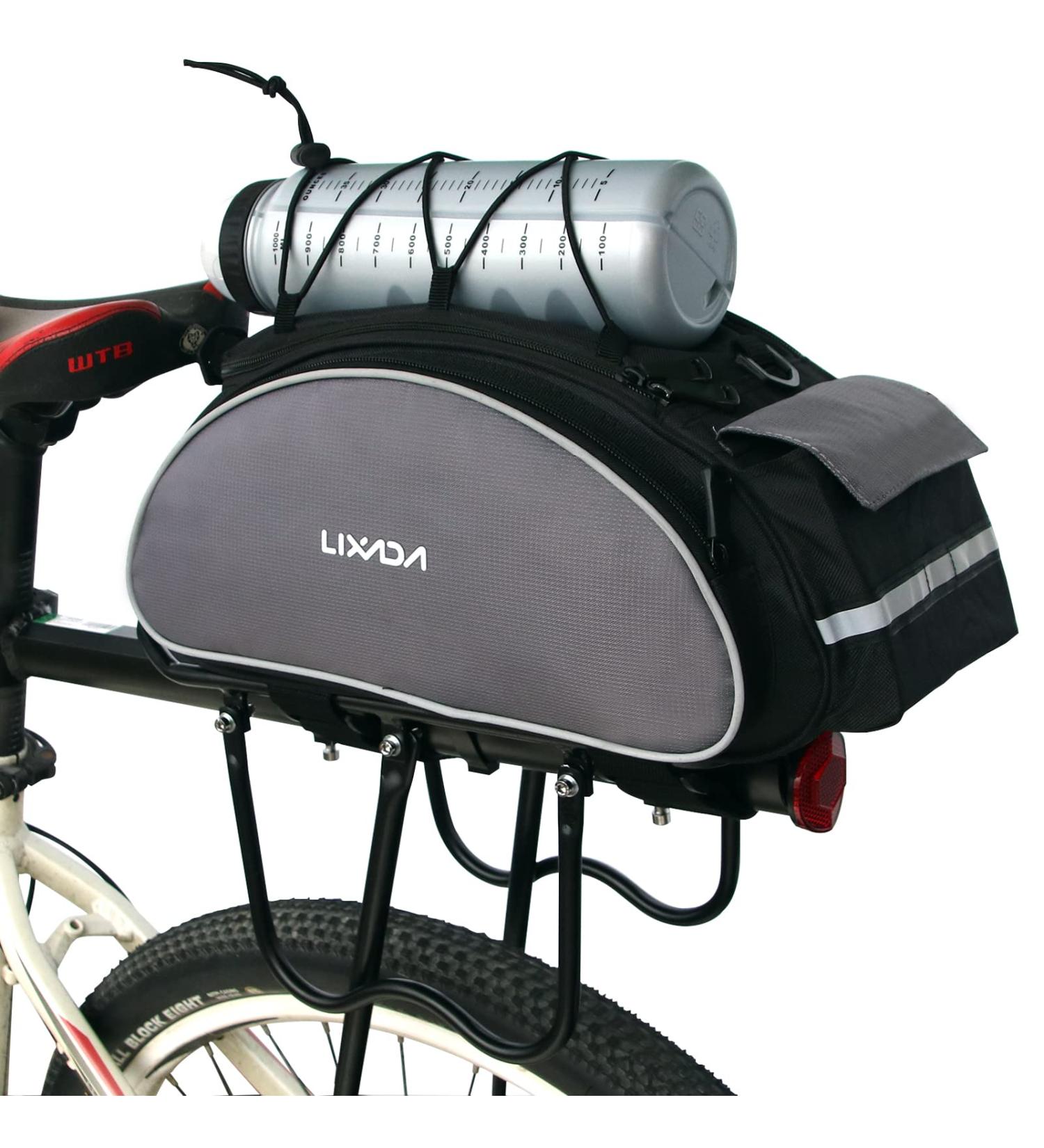Lixada 13L Bicycle Rack Bag - Multifunctional Rear Seat Pannier for Cycling - Black - Buy Online on GoSupps.com
