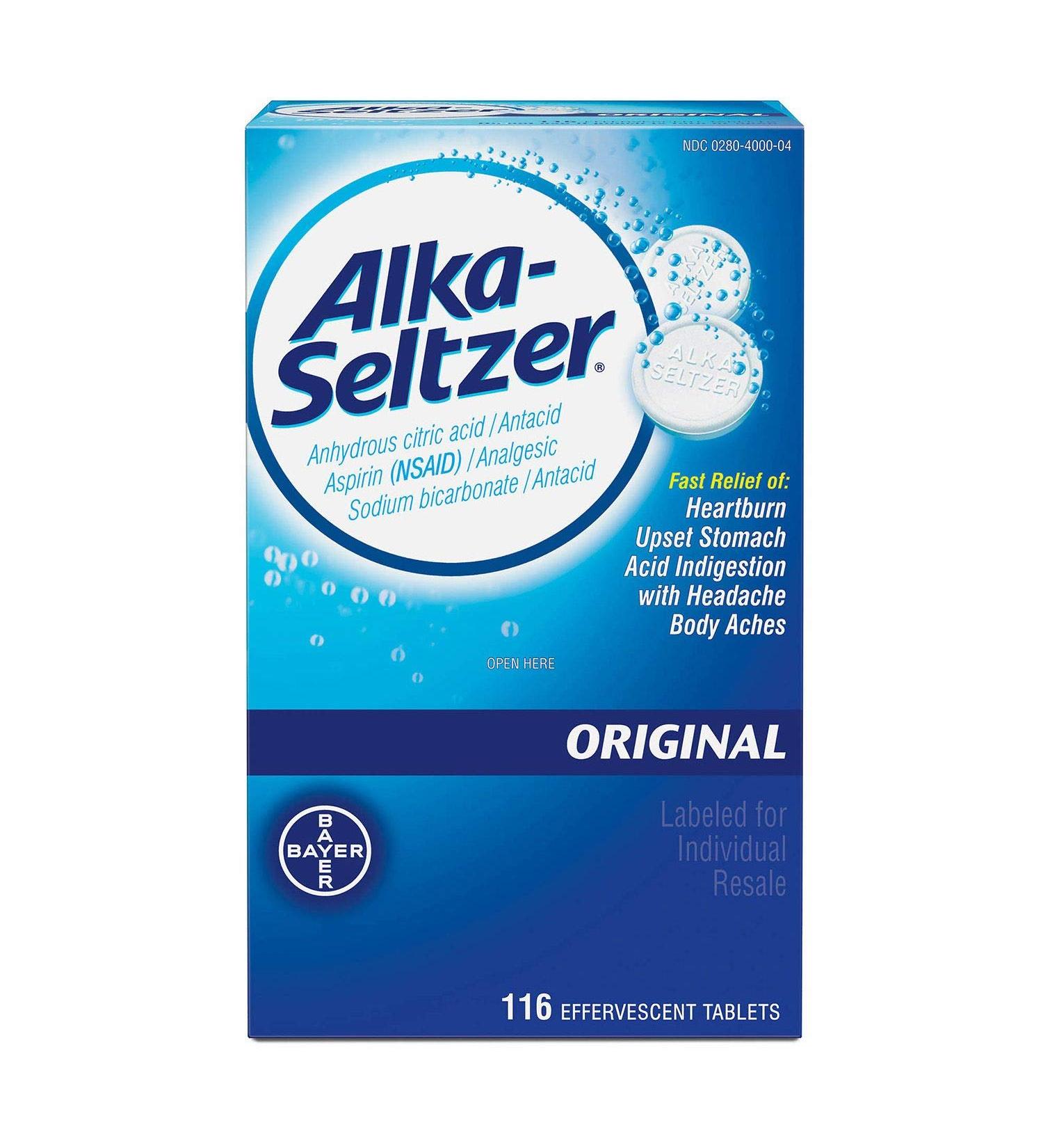 Alka-Seltzer Original Antacid and Analgesic | 116 ct. Tablets - Buy Online on GoSupps.com