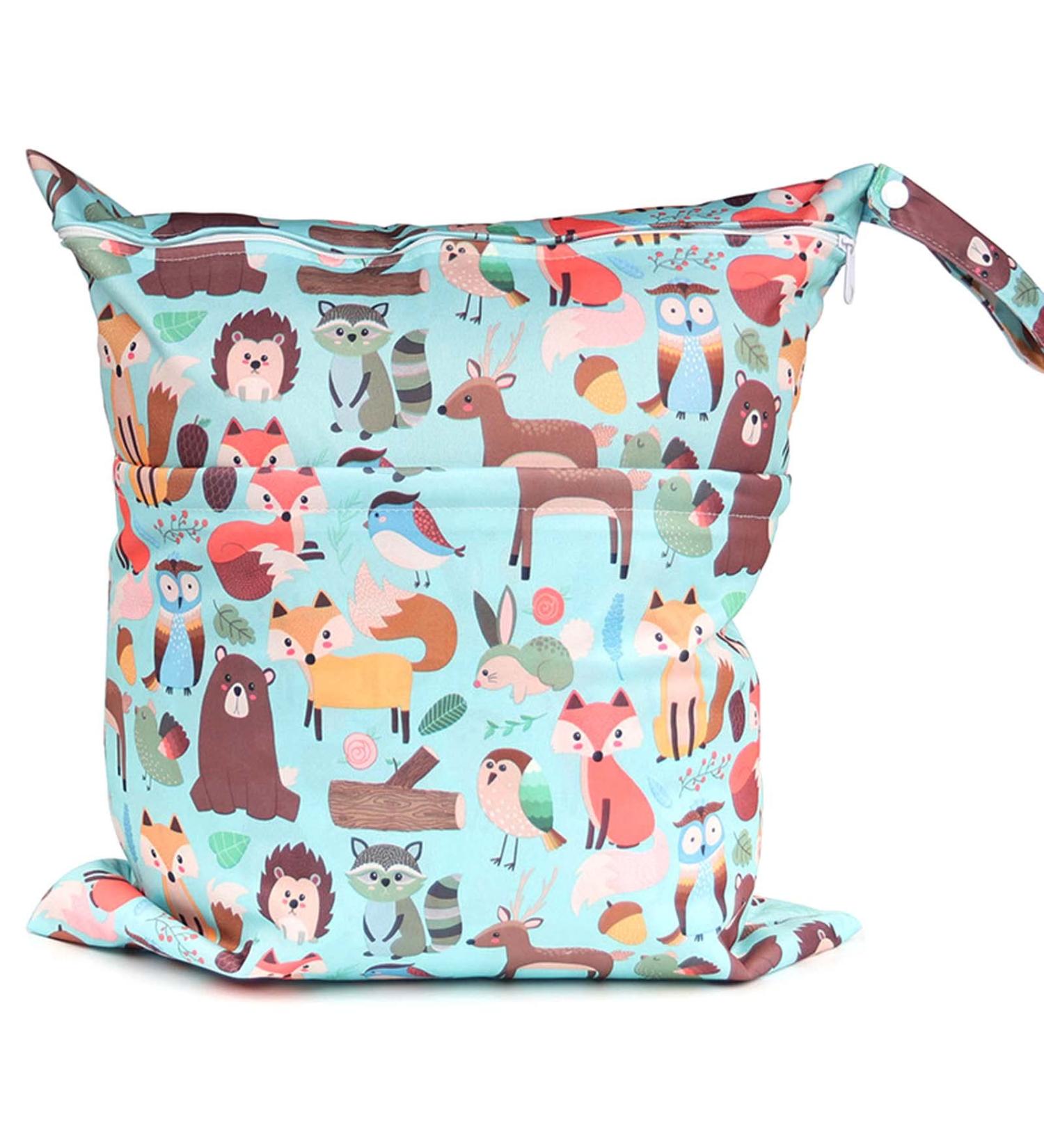 Buy Colexy Waterproof Diaper Bag Organizer - Double Zipper Wetbag for Toddlers (Zoo Design) - Ideal for Wet & Dry Storage - 30x36 cm - Buy Online on GoSupps.com