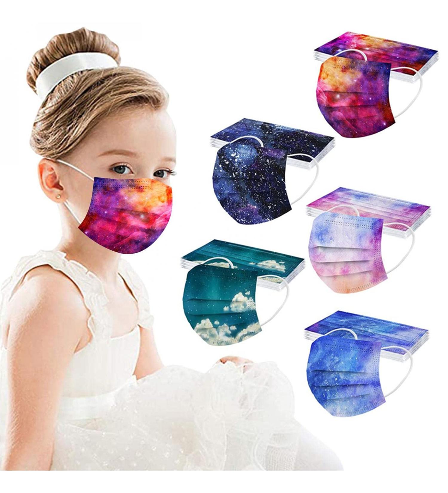 50pc Kids Disposable_Mask 3 Ply Kids Face_Masks for Protection Anti Dust Face Mouth Filter Tools for Children School - Buy Online on GoSupps.com