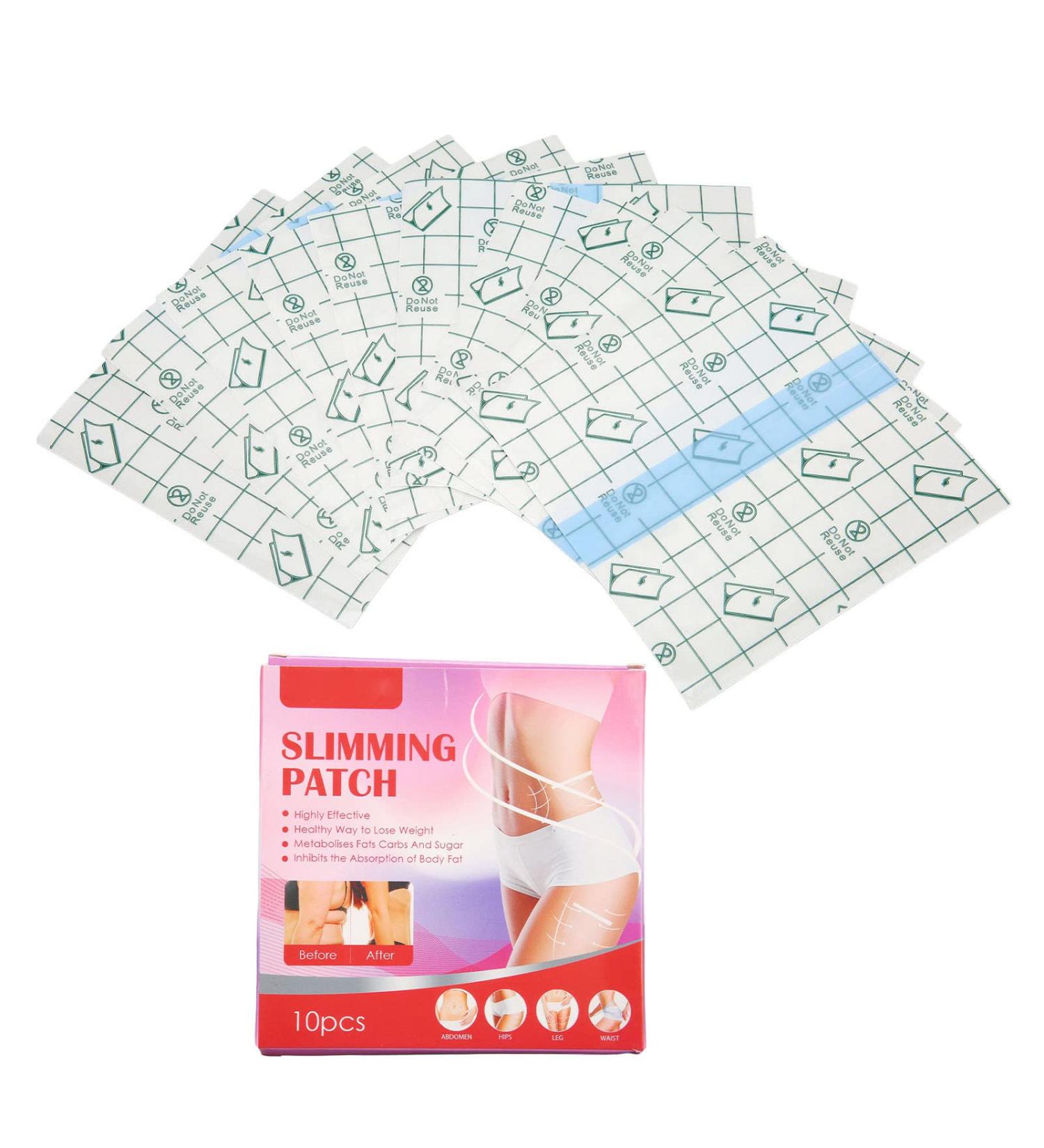 10 Slimming Patches - Ergonomic Environmentally Friendly Skin-Tightening & Fat-Burning Solution for Weight Loss on Belly Buttocks Legs Waist - Buy Online on GoSupps.com