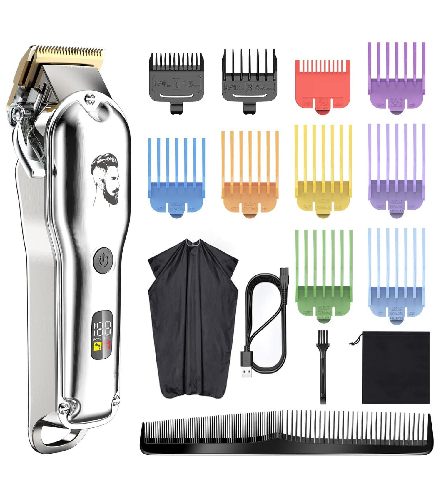 Pro Hair Clipper Professional Hair Clippers Cordless Barber Hair Cutting Grooming Kit with Hairdressing Cloak Hair Trimmer Waterproof 696b - Buy Online on GoSupps.com