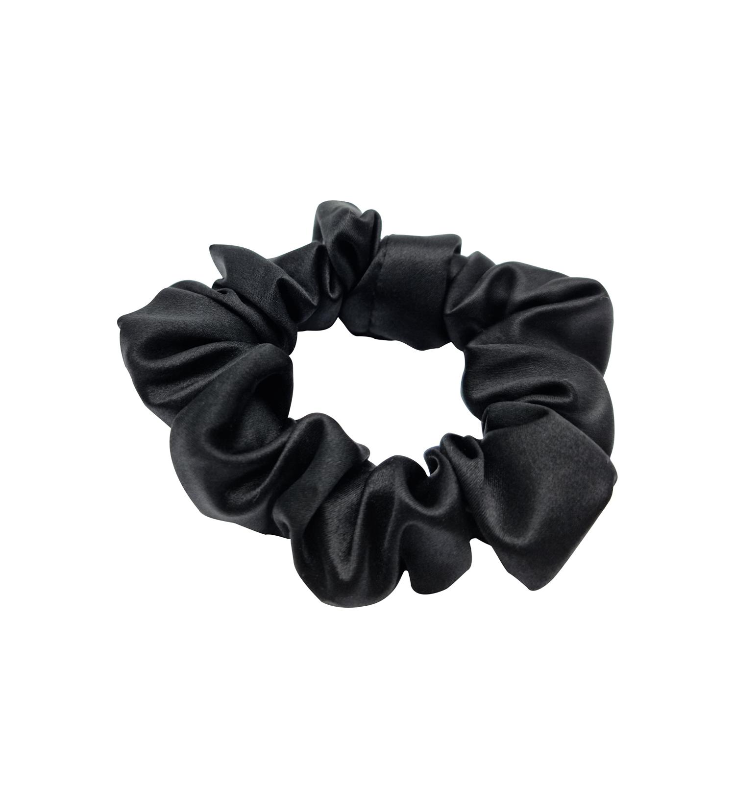 Luxurysilk 100% Mulberry Silk Scrunchy Hair Tie - 22 Momme - Soft Black Ponytail Hair Band | Premium Quality Rubber Band - Buy Online on GoSupps.com