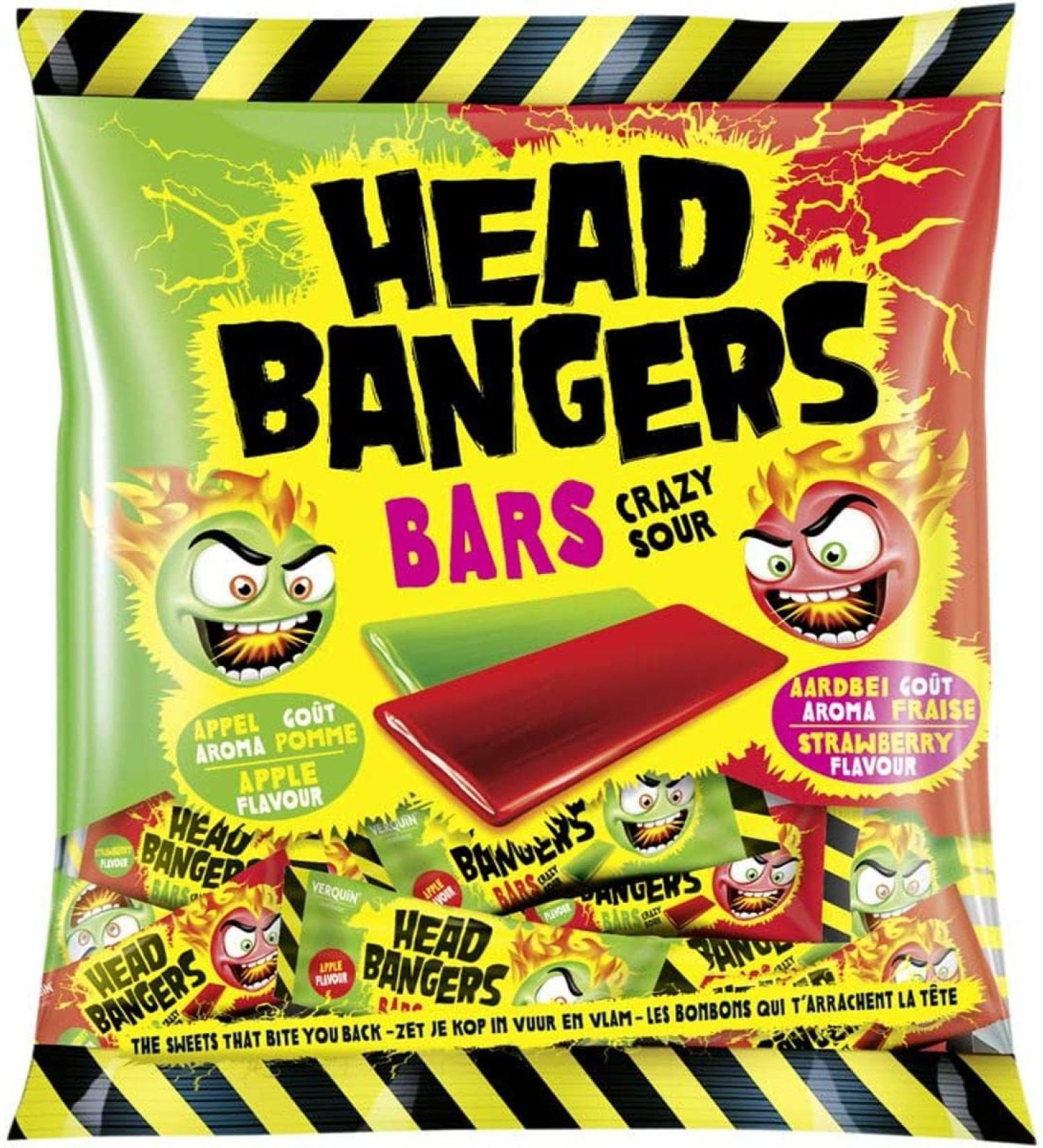 Head Bangers Chewing Candy Bars Crazy Sour 200 g