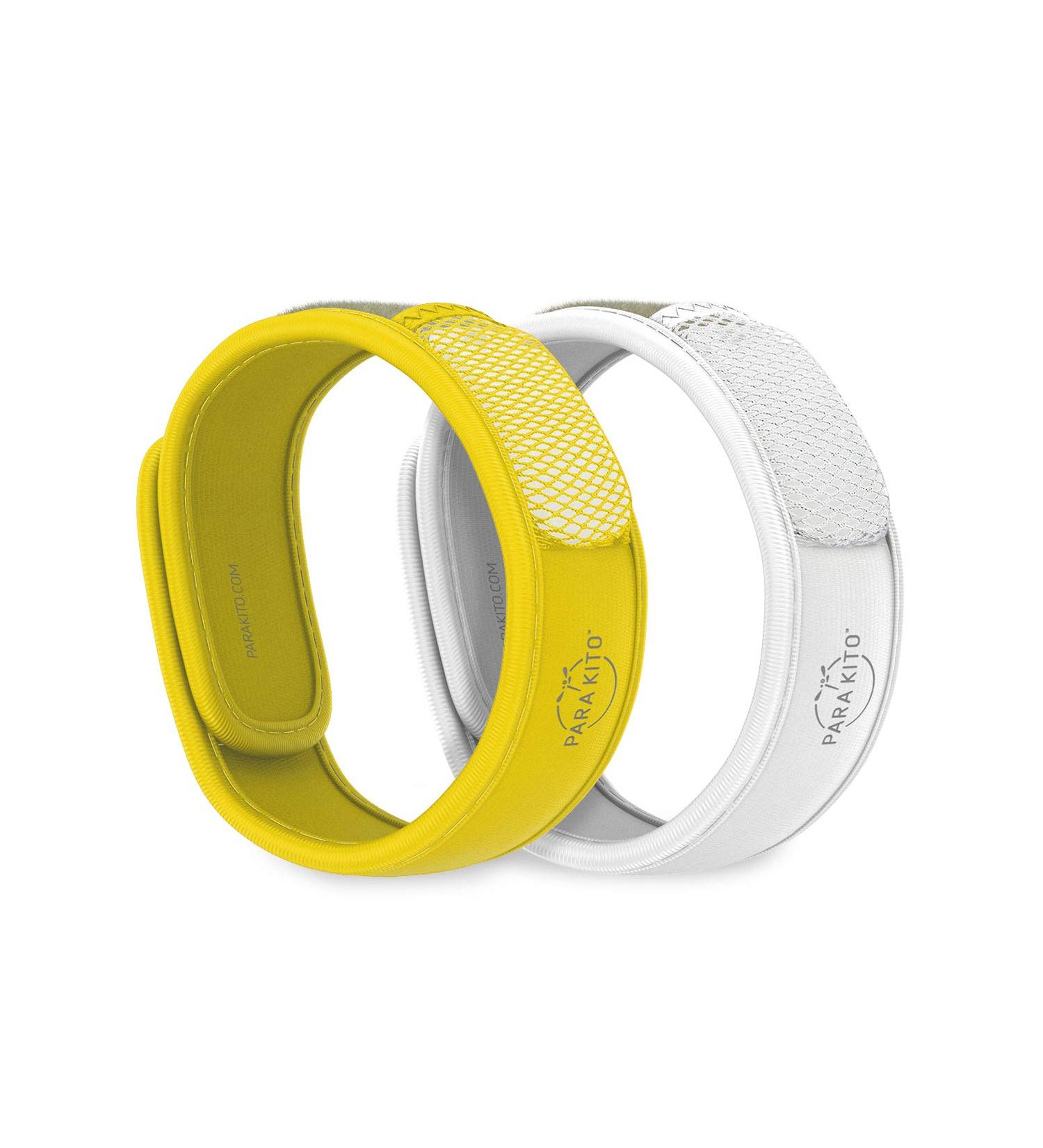 PARA'KITO Mosquito Repellent Pack - 2 Wristbands & 2 Refills | Yellow/White - Buy Online on GoSupps.com