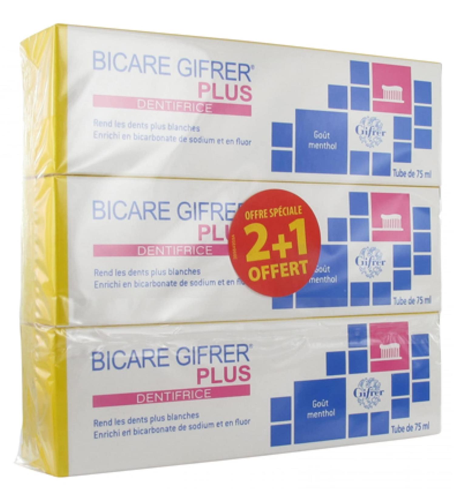 Gifrer Bicare Gifrer Plus Toothpaste Pack of 3 x 75 ml including 1 Free
