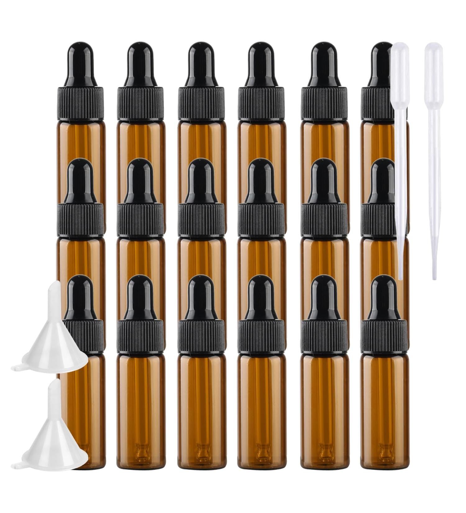 BPZXL 20pcs 5ml Brown Glass Pipette Bottles - Amber Sample Droppers for Aromatherapy & Essential Oils - Buy Online on GoSupps.com