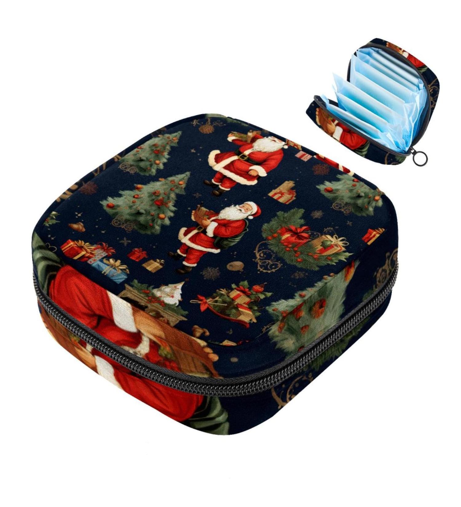Muoooum Merry Christmas Santa Claus Period Bag for Women & Teens - Portable Menstrual Cup & Pad Holder (Color 3 4.7x6.6 in) - Buy Online on GoSupps.com
