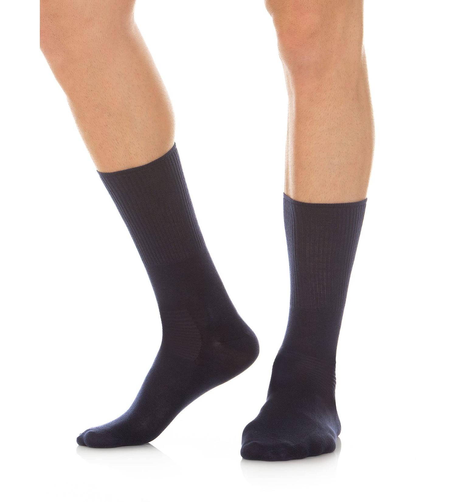 RELAXSAN 560 Diabetic Crew Socks - Seamless Non-Binding Socks for Sensitive Feet - Cotton and Crabyon Blend - Blue (Pack of 2) - Buy Online on GoSupps.com