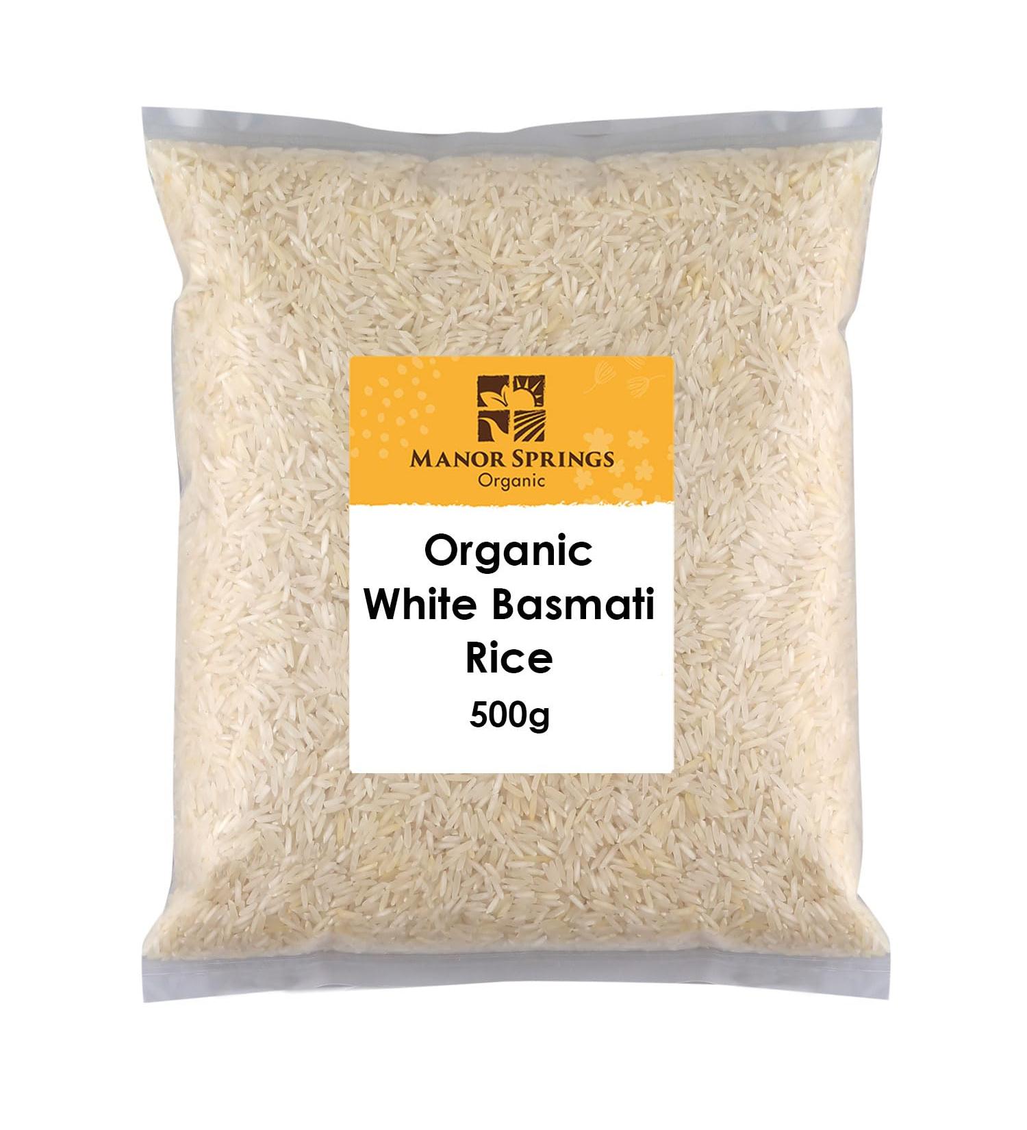 Organic White Basmati Rice 500g by Manor Springs Organic - Buy Online on GoSupps.com