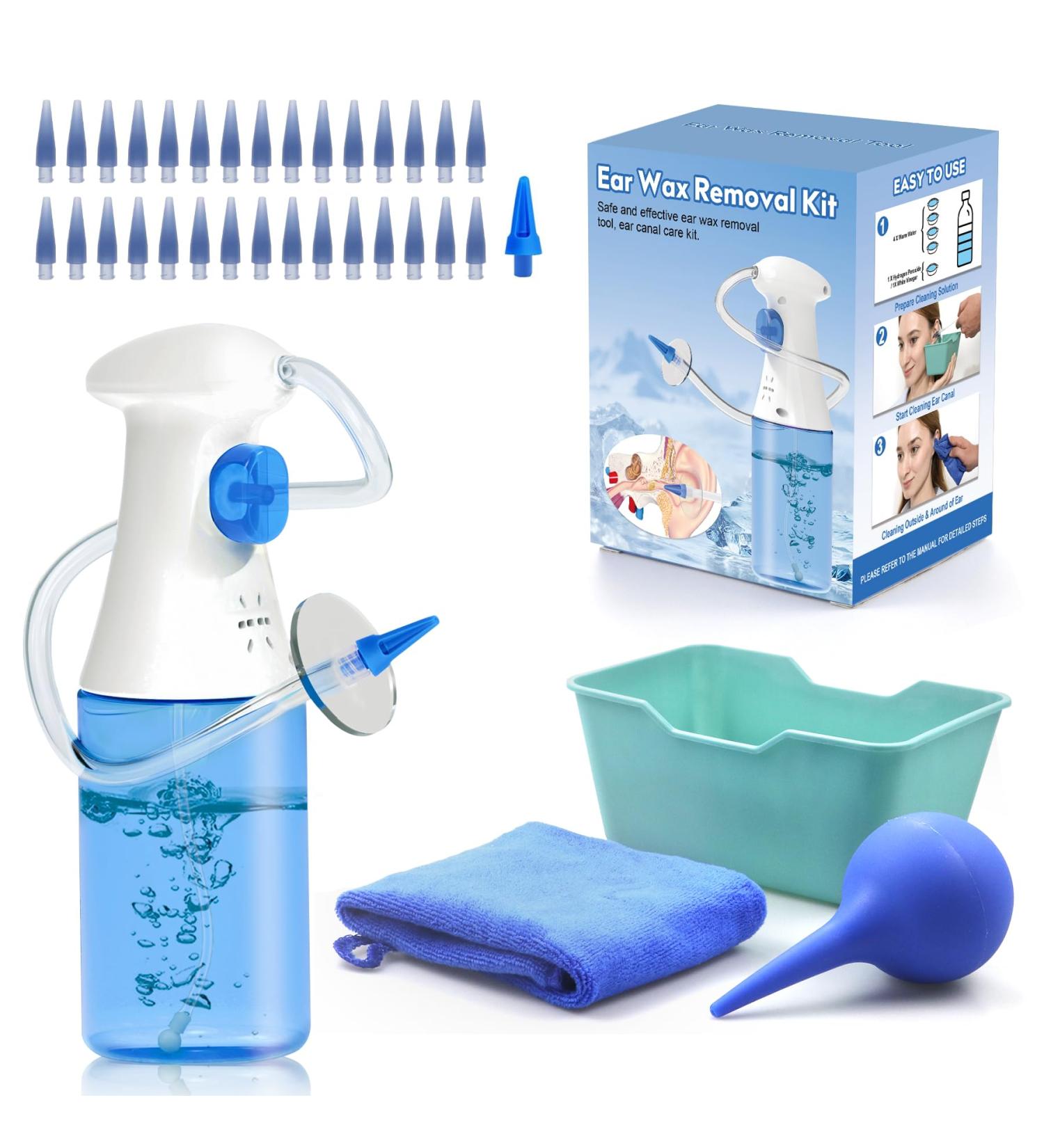 Ear Wax Removal Kit Easy to Operate Manual Ear Irrigation Flushing System for Adults & Kids Safe and Effective Ear Cleaner Tool for Wax Build Up Flushing - Buy Online on GoSupps.com