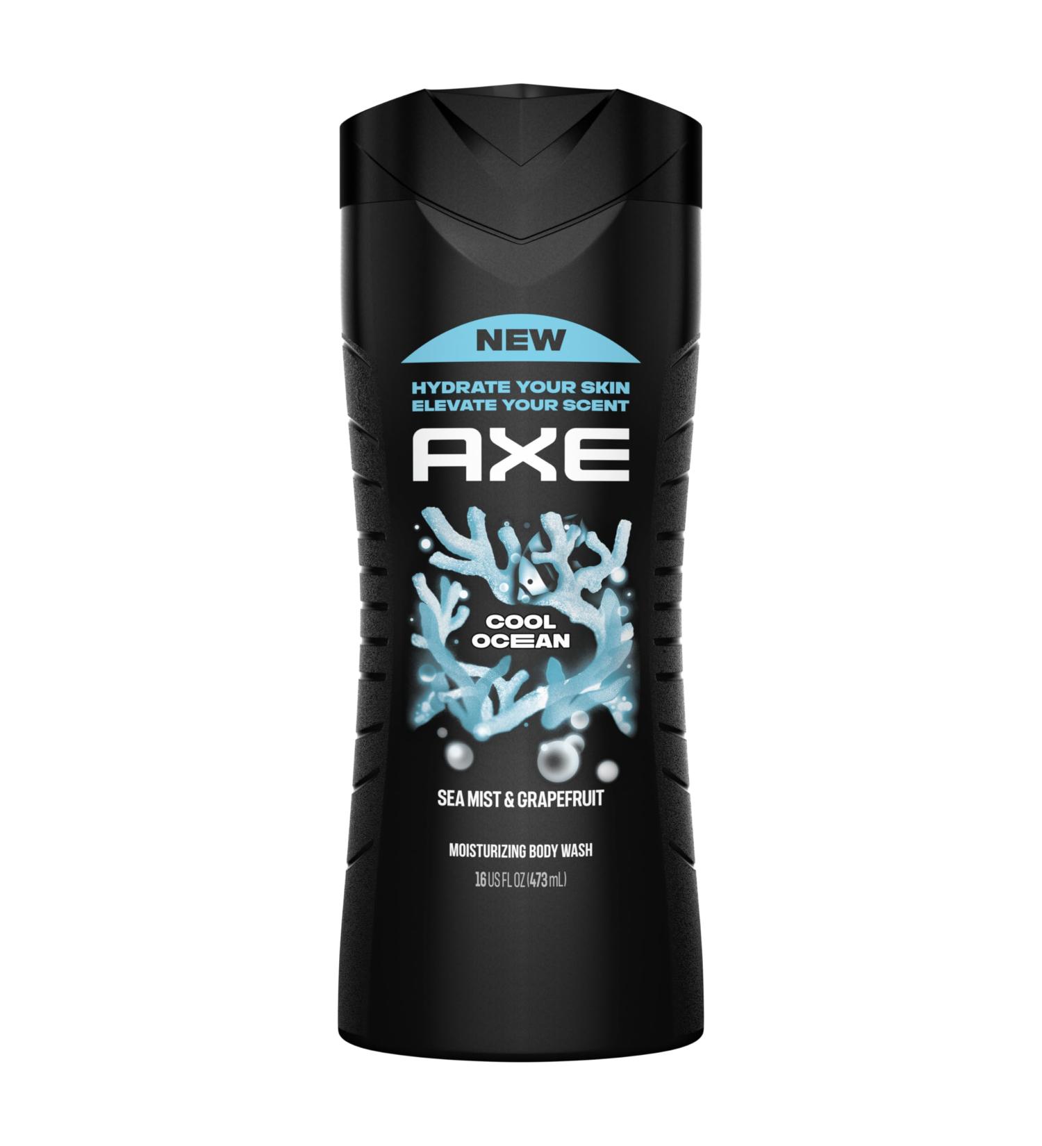 AXE Cool Ocean Men's Body Wash With Essential Oils 12H Refreshing Scent Body Wash For Men Clean and Fresh Scent 16 oz 16 Fl Oz (Pack of 1) - Buy Online on GoSupps.com