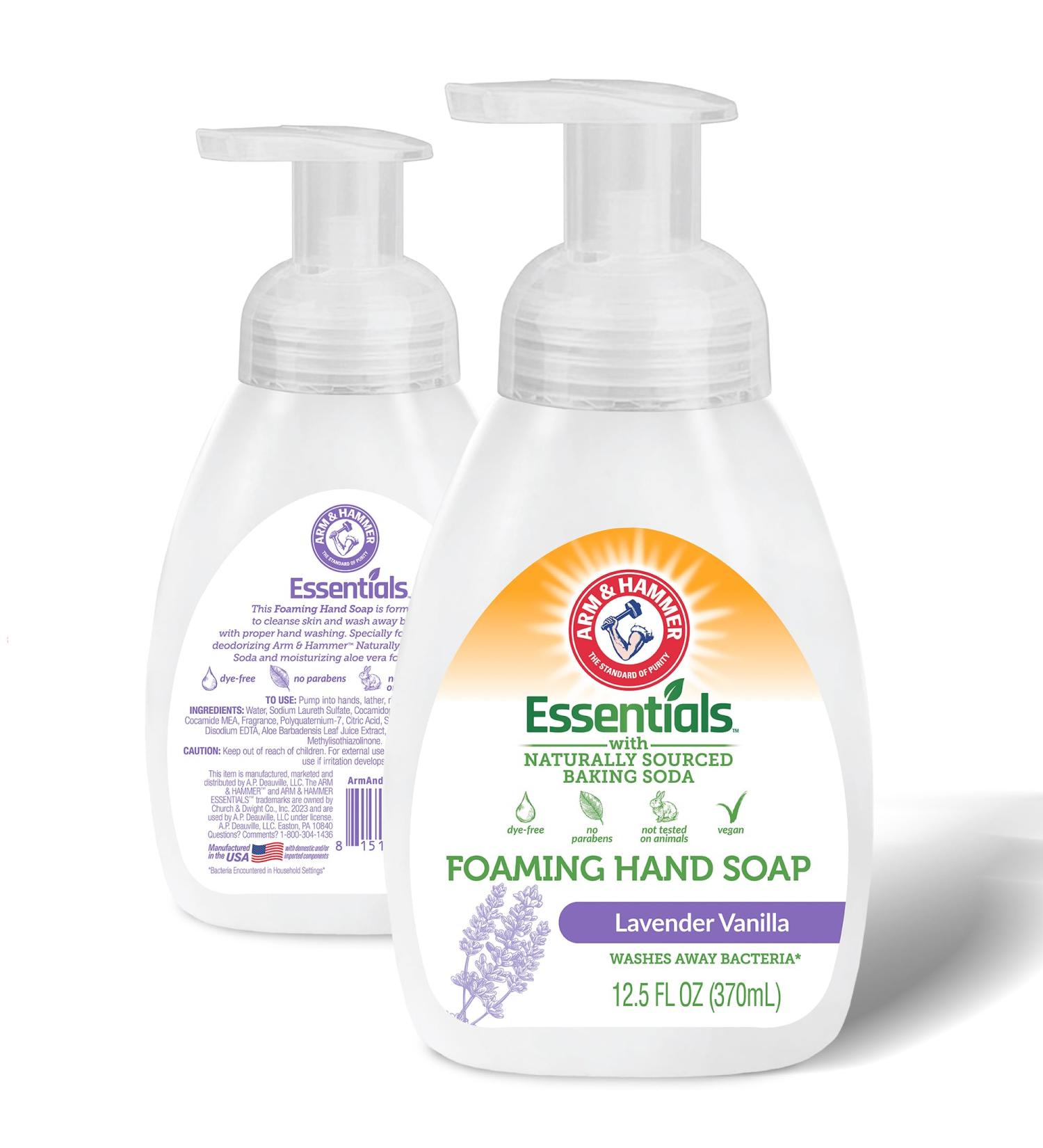 Arm & Hammer Foaming Hand Soap for Skin Cleaning - Cleanser with Lavender Vanilla Scent - Hand Soap Pump with Aloe Vera & Different Ingredients 12.5 Fl Oz (370mL) Lavender Vanilla 12.5 Fl Oz (Pack of 1) - Buy Online on GoSupps.com