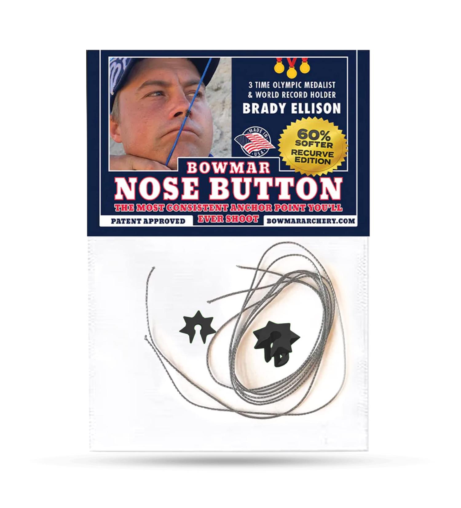 Bowmar Archery Nose Button Recurve Edition | Lightweight & Consistent Anchor Point | Two Sizes Included | Black - Buy Online on GoSupps.com