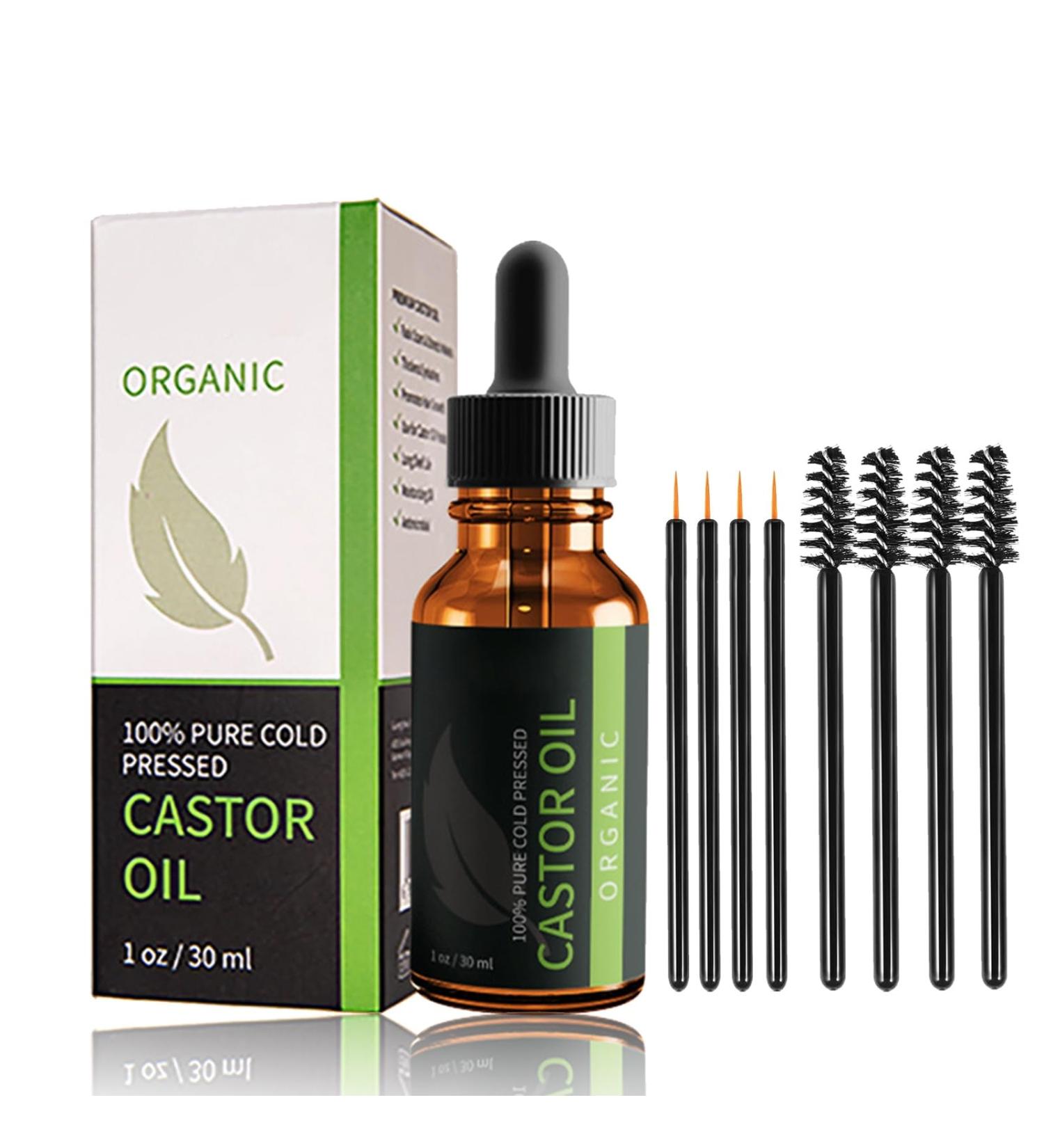 Cold Pressed Castor Oil - Organic Castor Oil - Veganic Hair Growth Oil for Eyelash Eyebrow Hair Growth Serum - Organic Castor Oil for Skin and Body - Moisturizing & Reducing Lines Castor Oil - Buy Online on GoSupps.com