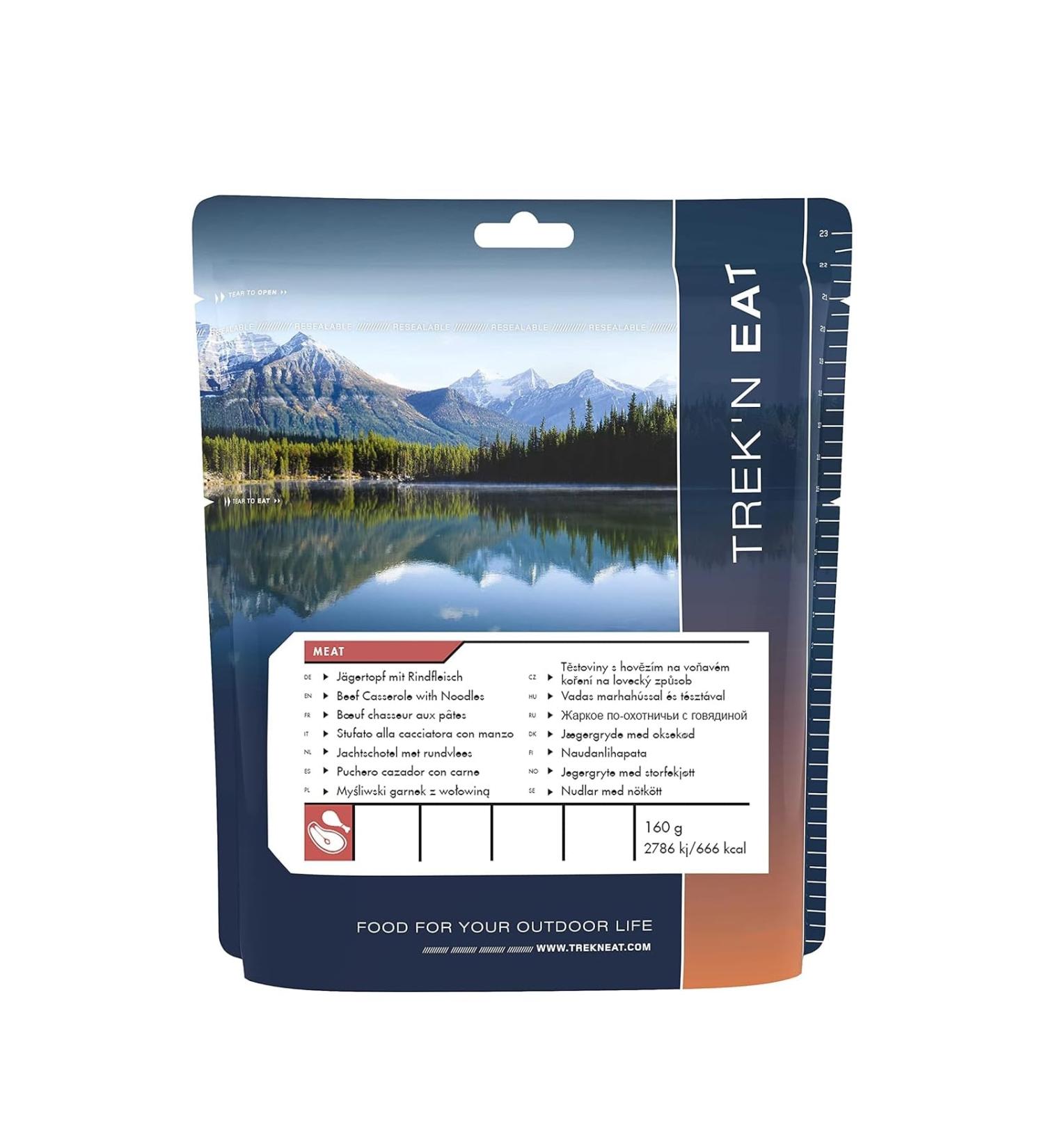 Beef hunter with pasta - Trek'n Eat - 160 gr - 638 Kcal - Buy Online on GoSupps.com