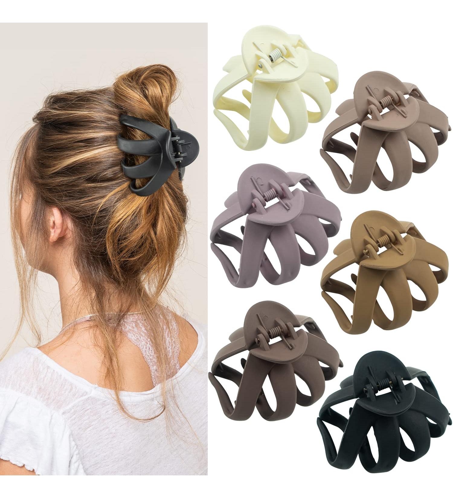 6 Pcs 2.8 Medium Matte Octopus Hair Claw Clips for Women - Strong Hold Non-slip Hair Accessories (Neutral) - Buy Online on GoSupps.com